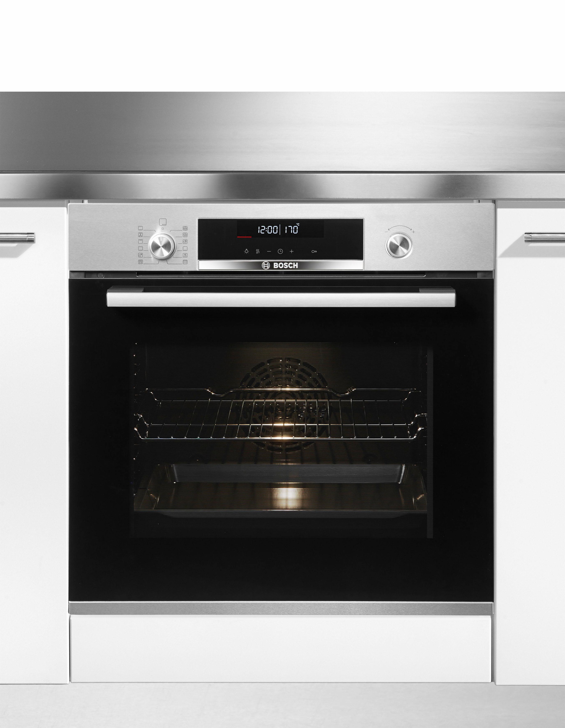 BOSCH Pyrolyse Backofen »HBA578BS0«, Serie 6, HBA578BS0, mit Teleskopauszug nachrüstbar, Pyrolyse-Selbstreinigung