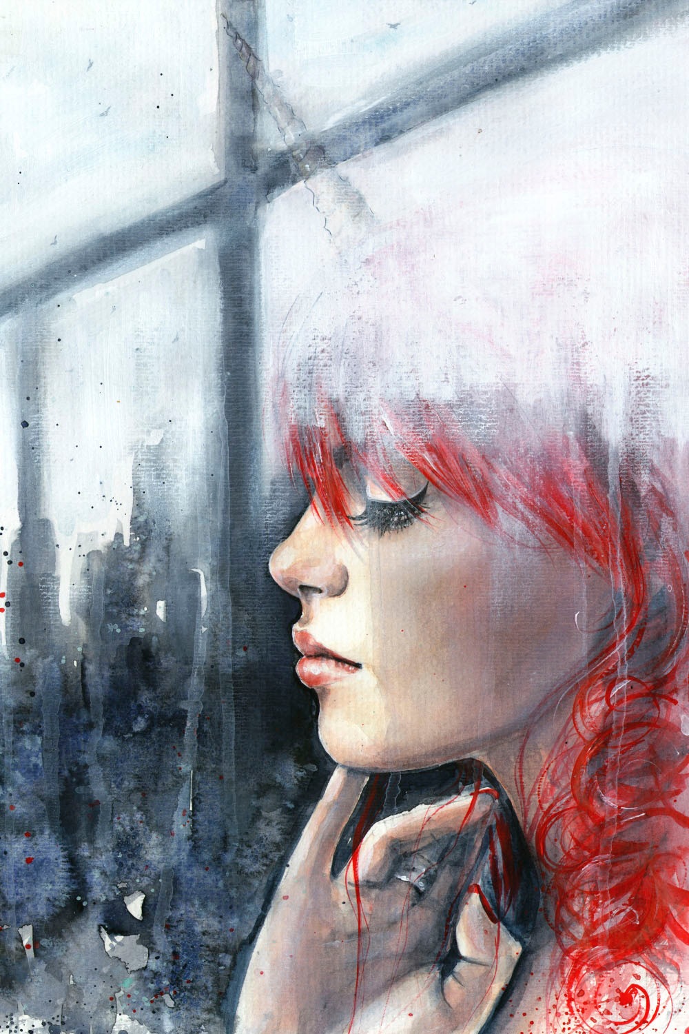 queence Acrylglasbild »Frau am Fenster« Bilder von Frauen   Frau   Kunst Fi günstig online kaufen