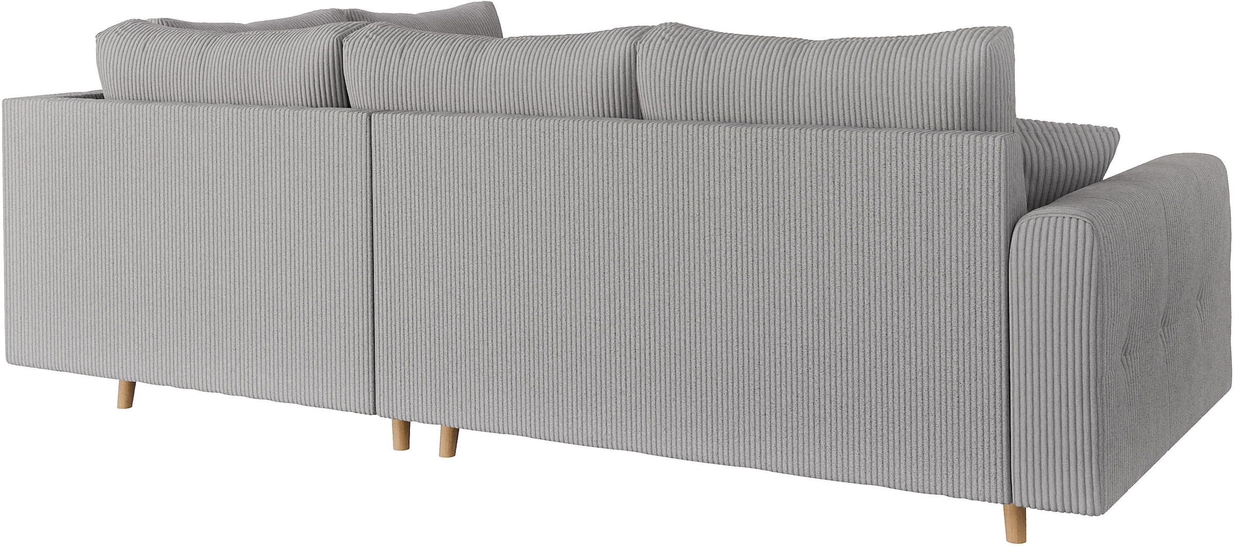 Home affaire Ecksofa »CHARRE L-Form mit Ottomane, Maße B/T/H: 231/161/81 cm« feine Steppung, lose Rücken- und Zierkissen, auch in Cord und Bouclé