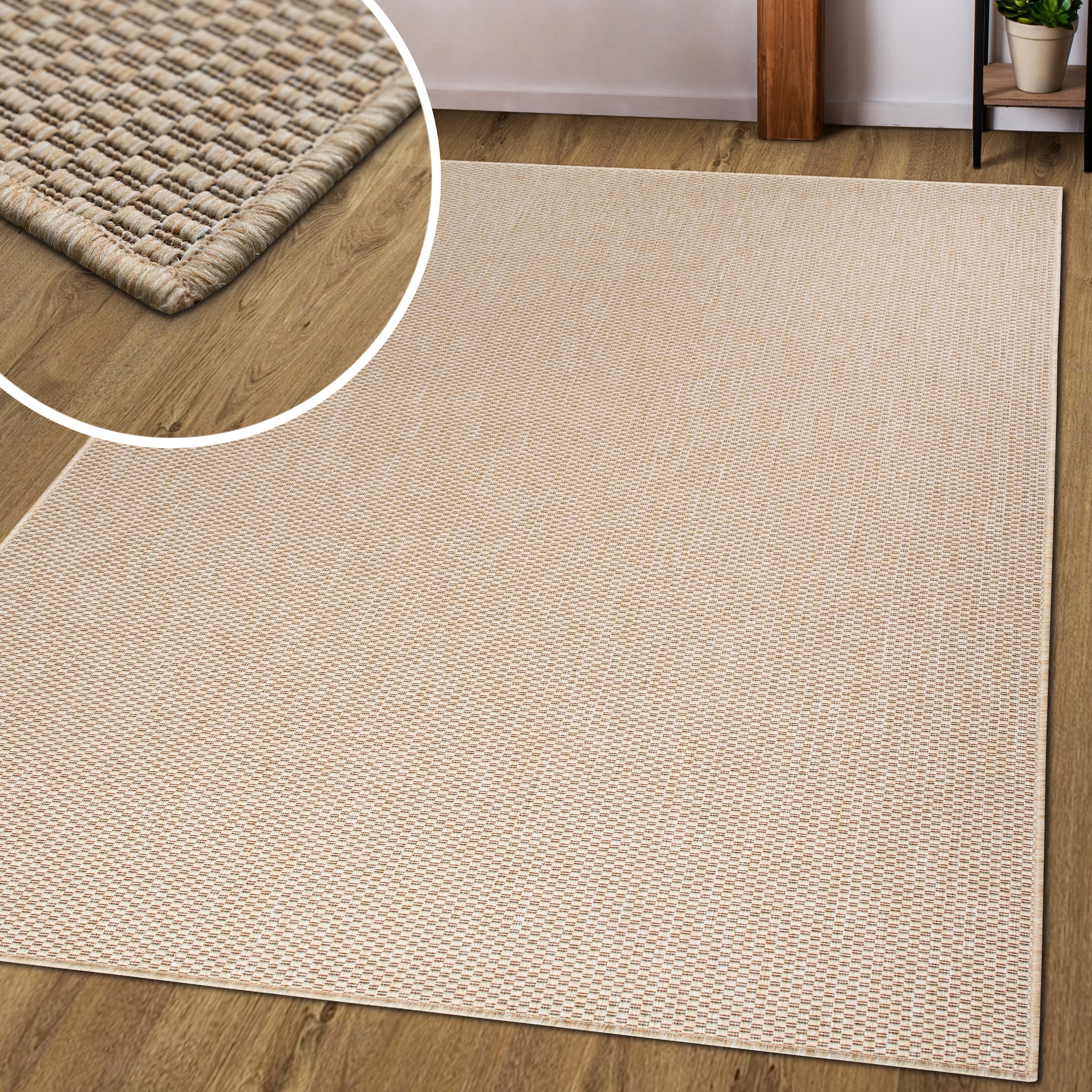 my home Teppich »Venedig auch als Läufer erhältlich«, rechteckig, 4 mm Höhe, In- und Outdoor geeignet, Sisal-Optik, Wetterfest & UV-beständig
