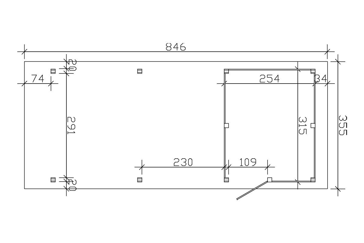 Skanholz Einzelcarport »Spessart«, Leimholz-Nordisches Fichtenholz, 291 cm, weiß