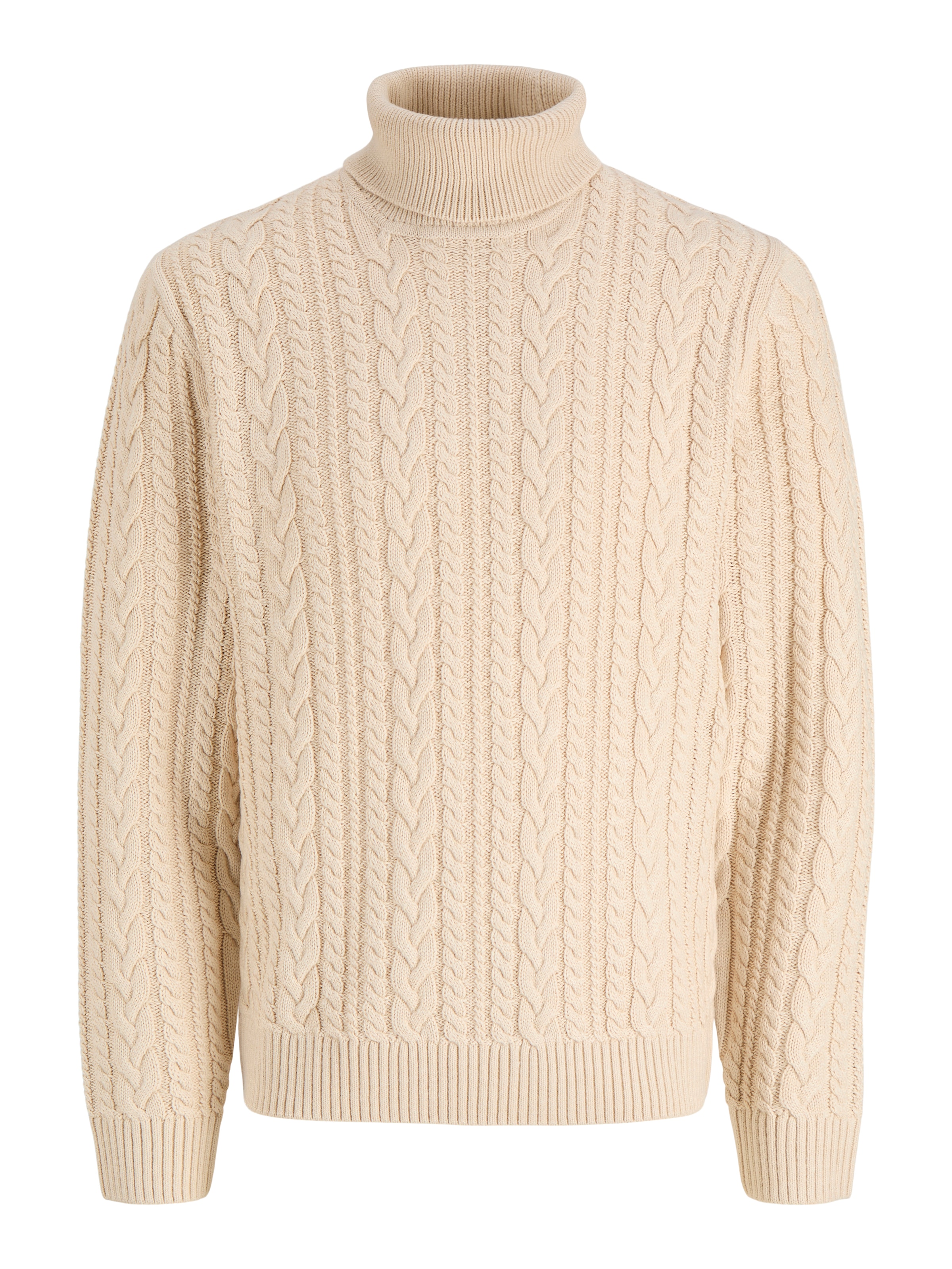 Jack & Jones Rollkragenpullover »JPRBLUCALLUM CABLE KNIT ROLL NECK« Materialmix, regular fit