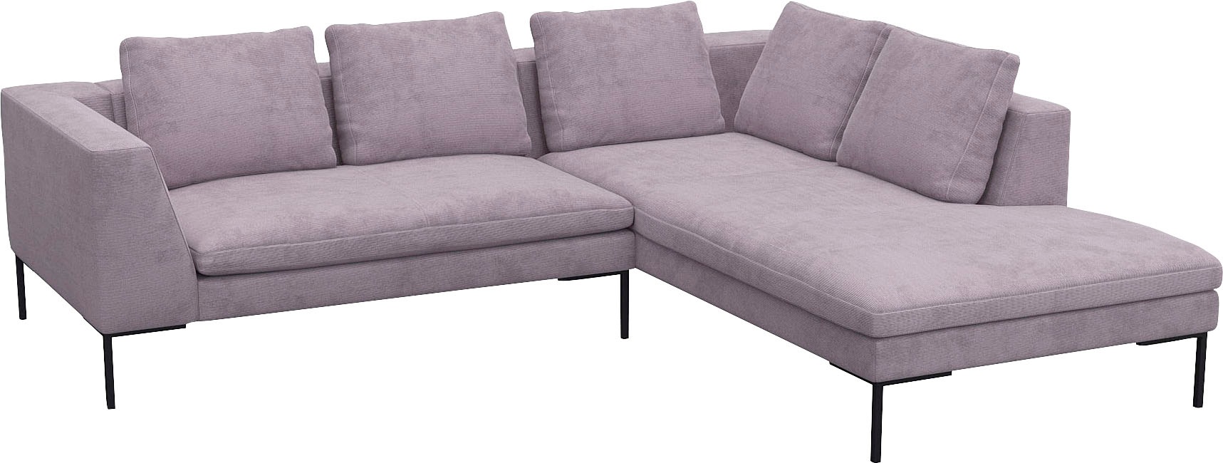 FLEXLUX Ecksofa »Loano, superbequemer Sitzkomfort durch Kaltschaum im Sitz, L-Form«, modernes Sofa, frei im Raum stellbar, lose Kissen, hoher Fuß