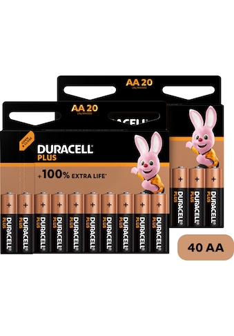 Batterie »20+20 Pack: 40x Mignon/AA/LR06«, 1,5 V, (40 St., Alkaline Batterie, 40...
