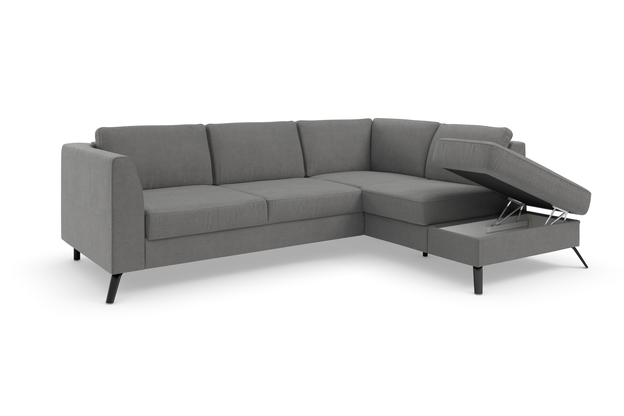 sit&more Ecksofa »Olsen L-Form«, inklusive Sitztiefenverstellung, wahlweise mit Bettfunktion, 15cm hoch
