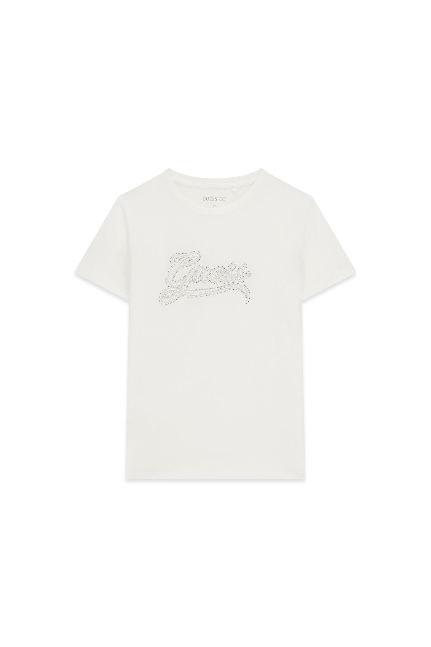 Guess T-Shirt »SS GUESS STUD LOGO EASY TEE« mit Nietenbesatz, Regular Fit
