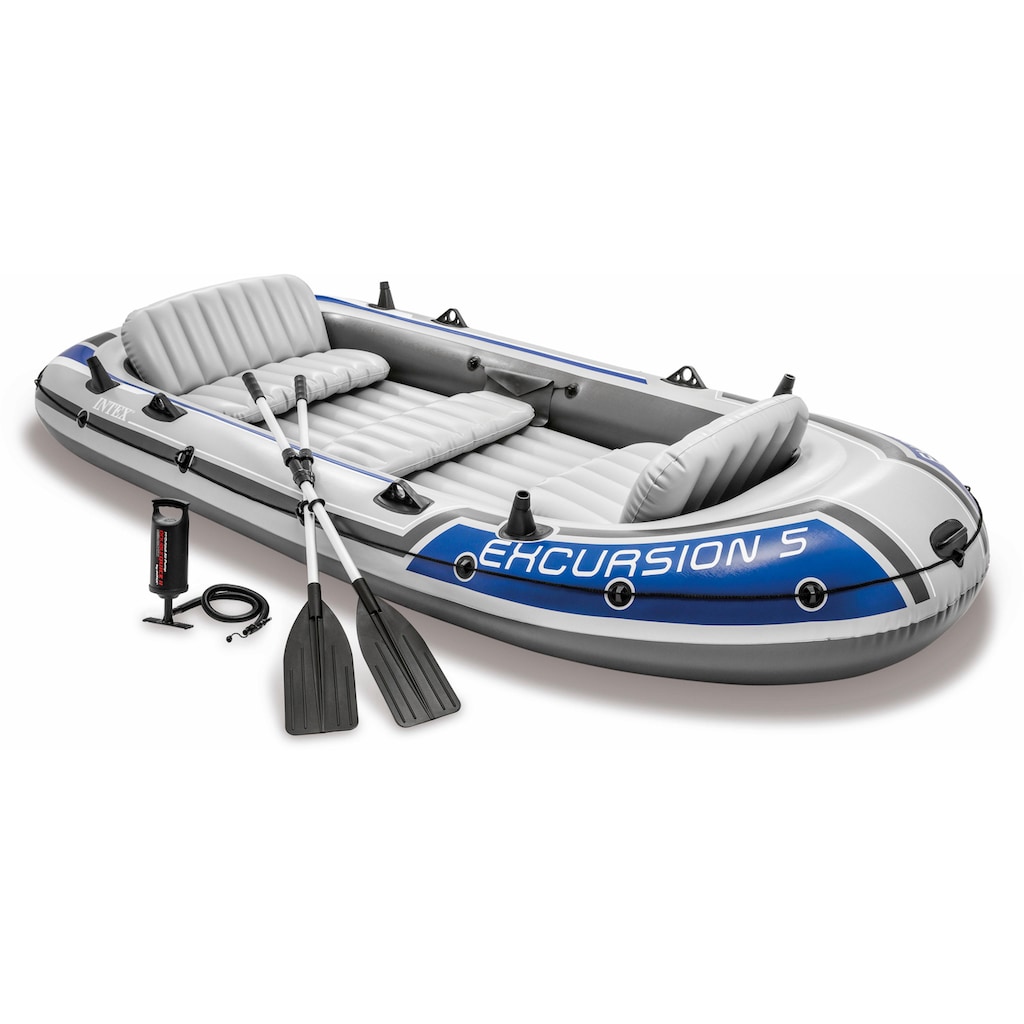 Intex Schlauchboot »Excursion 5«, (Set, mit 2 Paddeln und Luftpumpe)