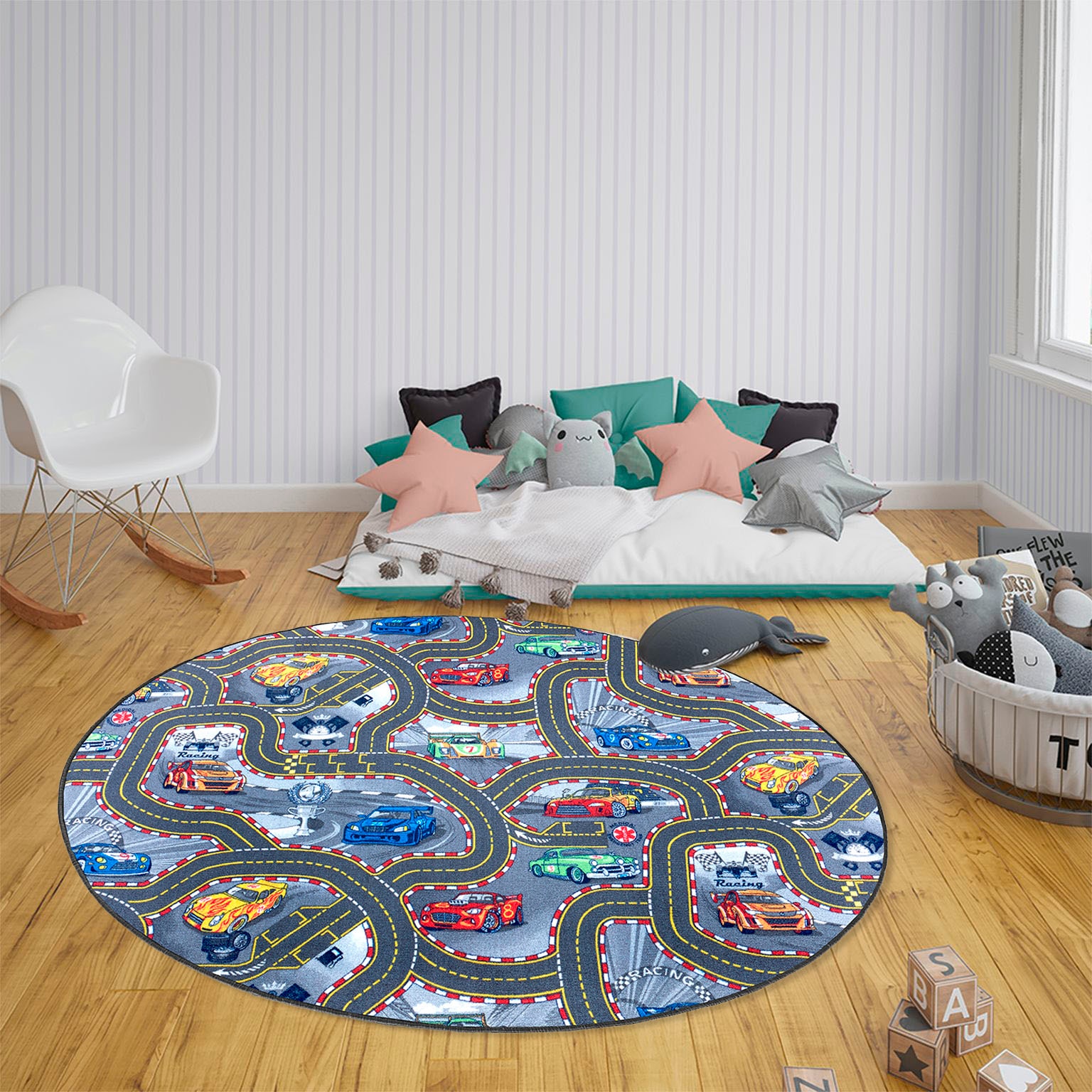 HANSE Home Kinderteppich »Spielteppich Kinder«, rechteckig, 6,5 mm Höhe, Kurzflor, Kinderzimmer, Teppich, Auto, Straßen, Schlafzimmer