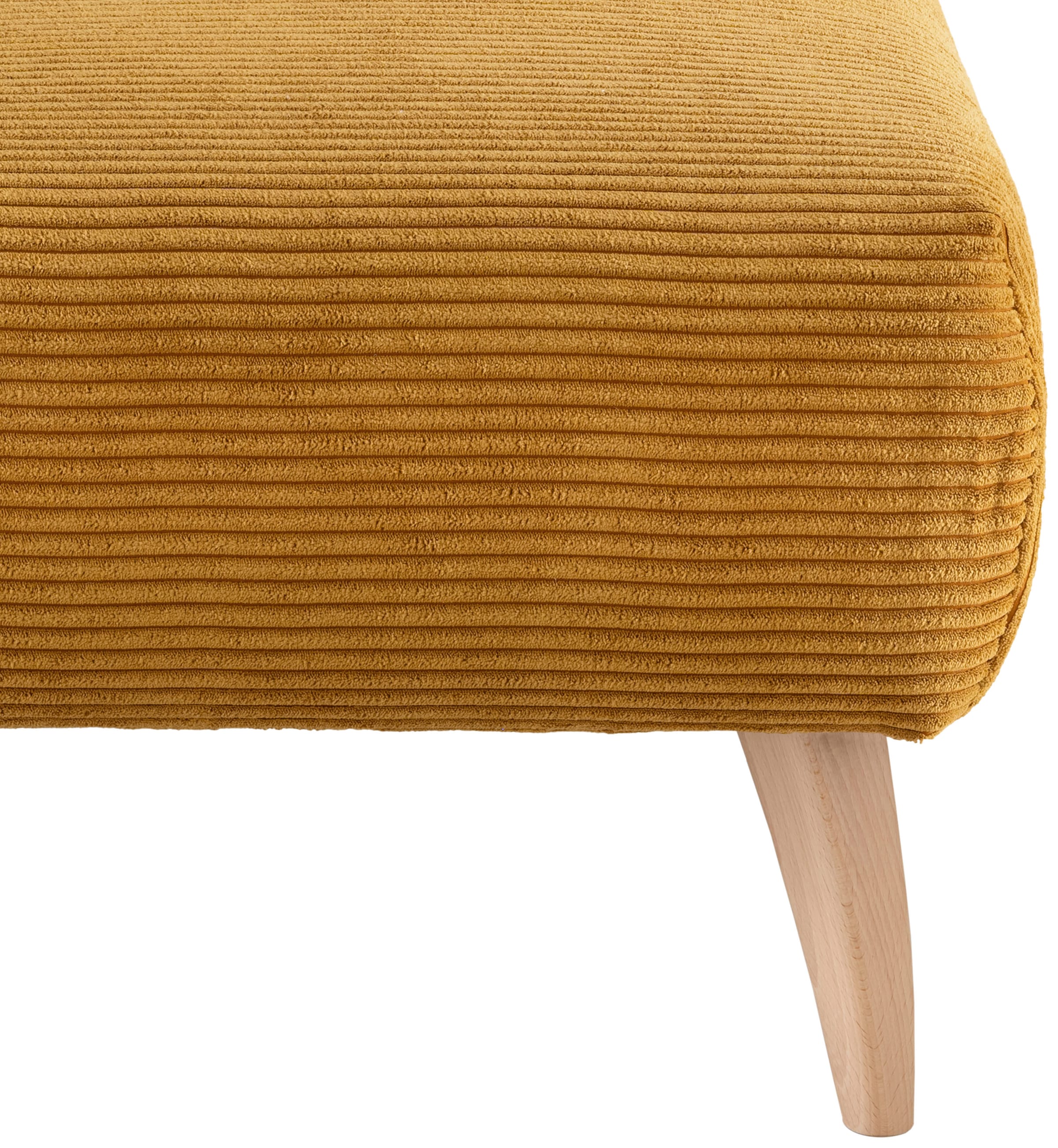INOSIGN Polsterhocker »Colori«, Holzfußfarbe wählbar, verschiedene Stoffe, hochwertige Stoffqualität