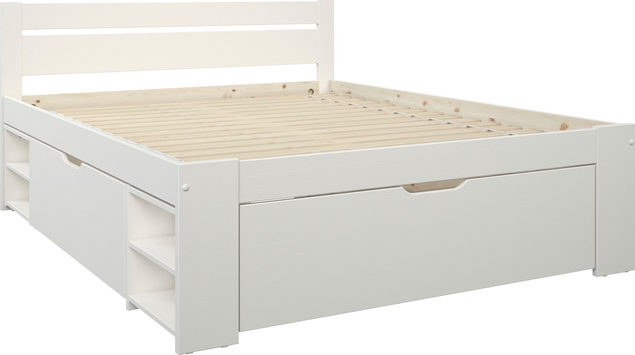 OTTO home Massivholzbett »"HANNES " mit Schubladen und Regalen, Nachtschran günstig online kaufen