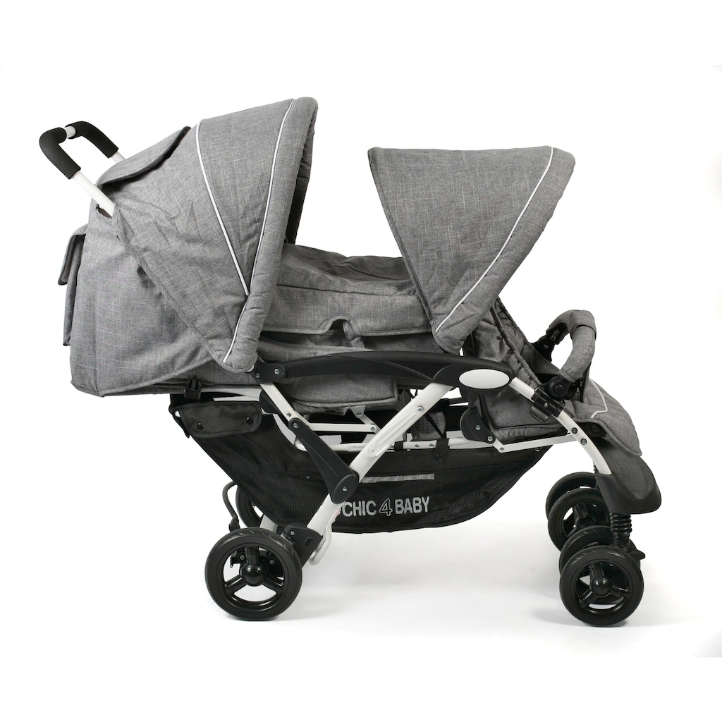 CHIC4BABY Geschwisterwagen »Duo, Melange grau«