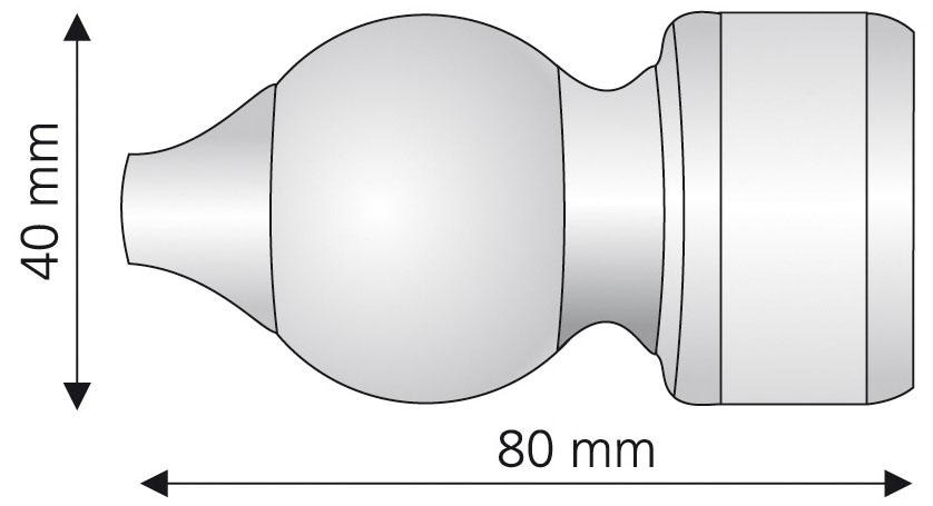 Liedeco Gardinenstangen-Endstück, (Set, 2 St.), für Gardinenstange Ø 28 mm