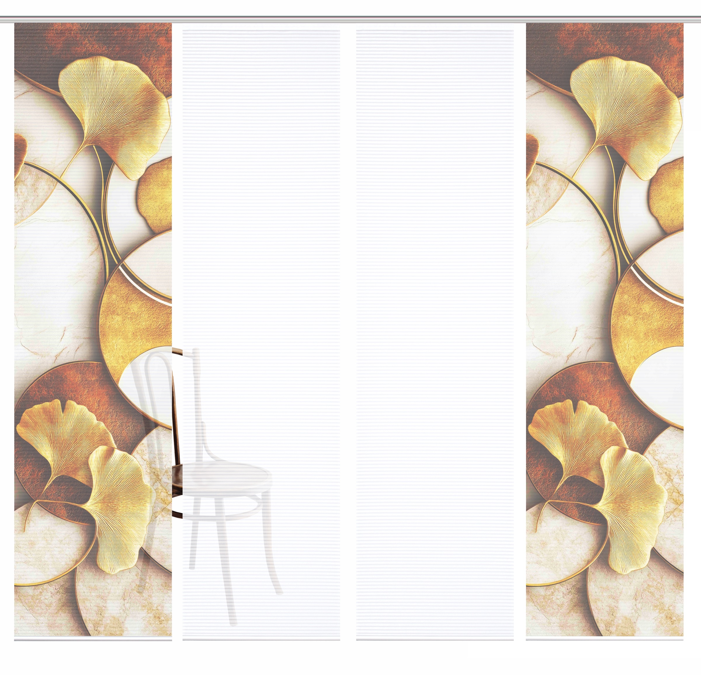 HOME in green Schiebegardine »STORM« Paneelwagen 4 Stk. tlg. Bambusoptik, SET, recycelt, Digitaldruck