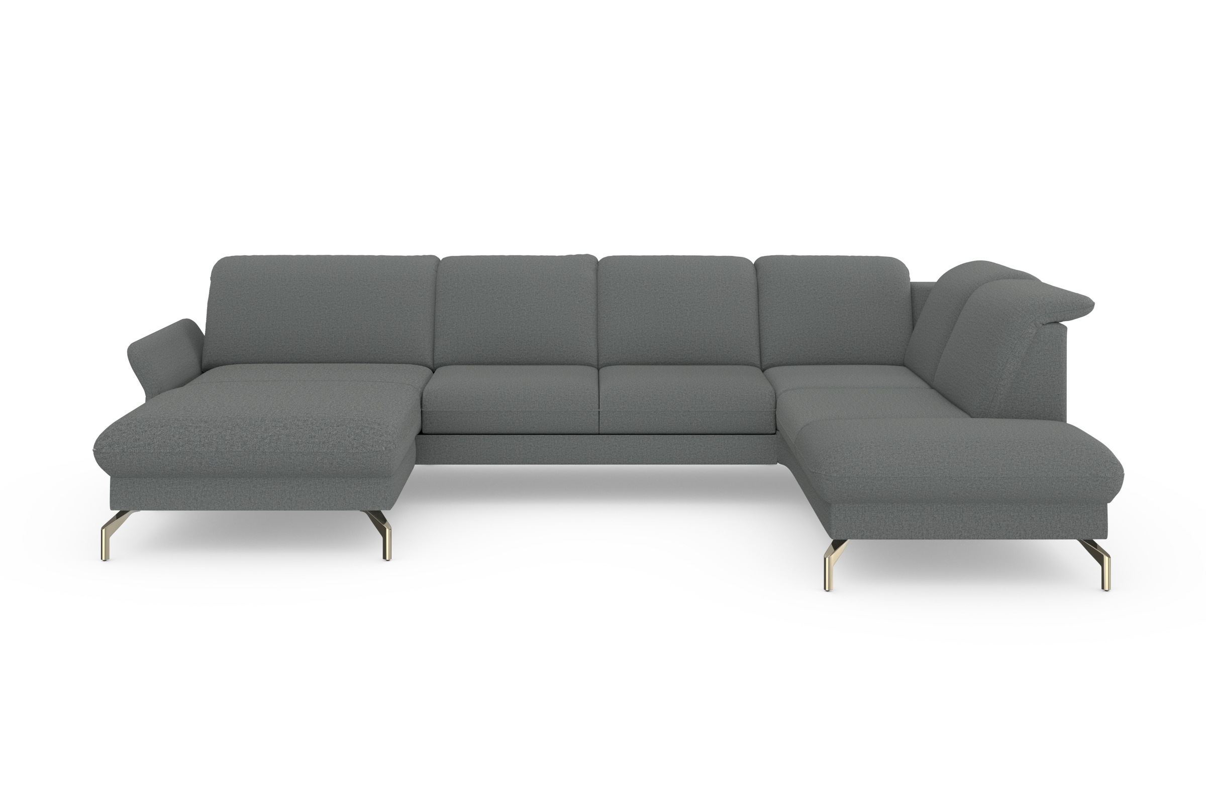 sit&more Wohnlandschaft »Fashion U-Form«, wahlweise mit Kopfteilverstellung, Vorziehsitz, motorisch, Nickelfüße