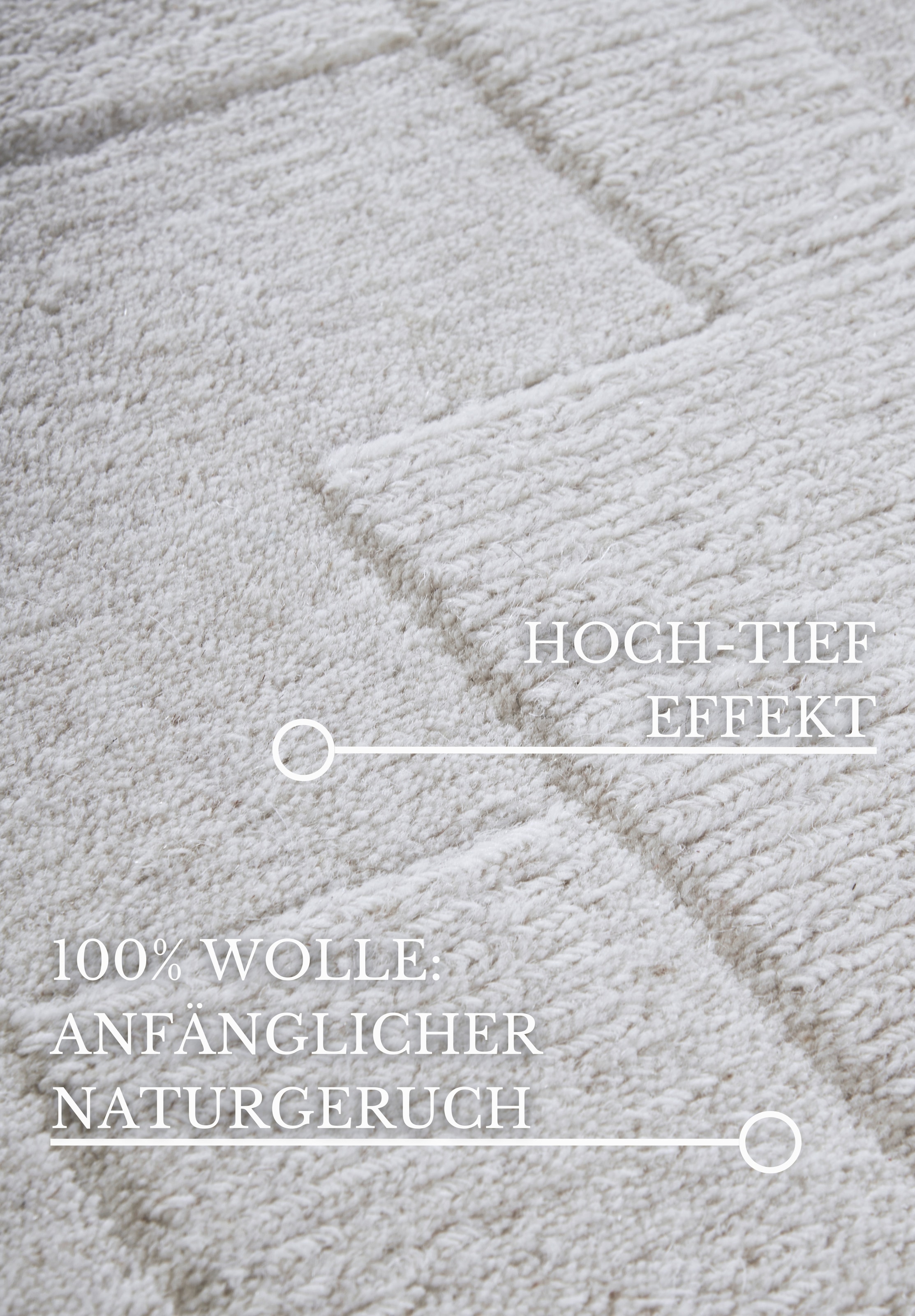 Villeroy & Boch Wollteppich »Wilhelmine«, rechteckig, 10 mm Höhe, Läufer, handgewebt, Wolle, Natur, Wohnzimmer, Geometrie, Boho