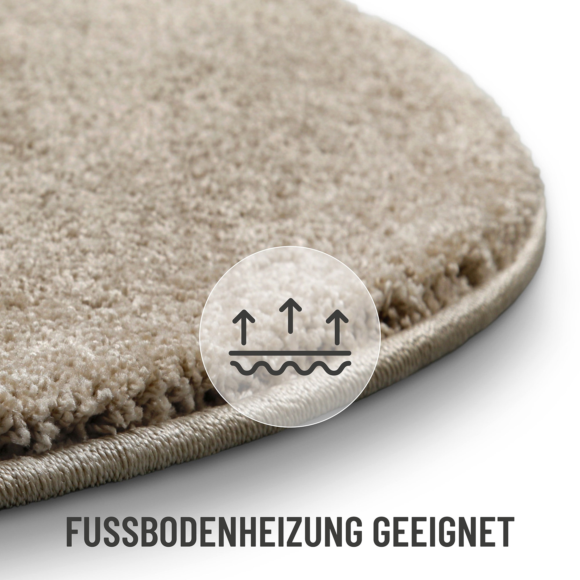 Wecon home Basics Hochflor-Teppich »Nova«, rund, 25 mm Höhe, Shaggy, gewebt, robust, Wohnzimmer, Schlafzimmer