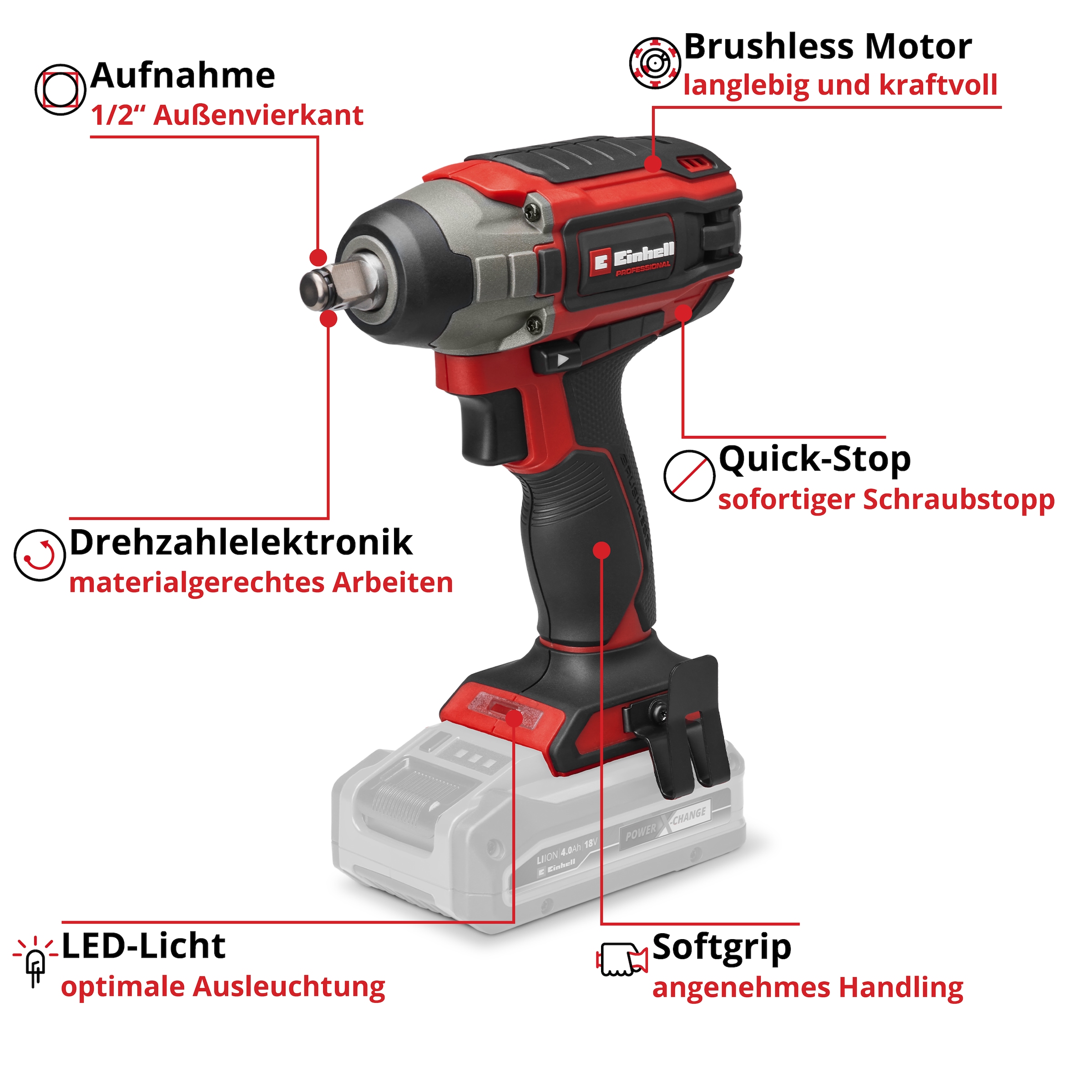 Einhell Akku-Schlagschrauber »IMPAXXO 18/230« Power X-Change, ohne Akku und Ladegerät