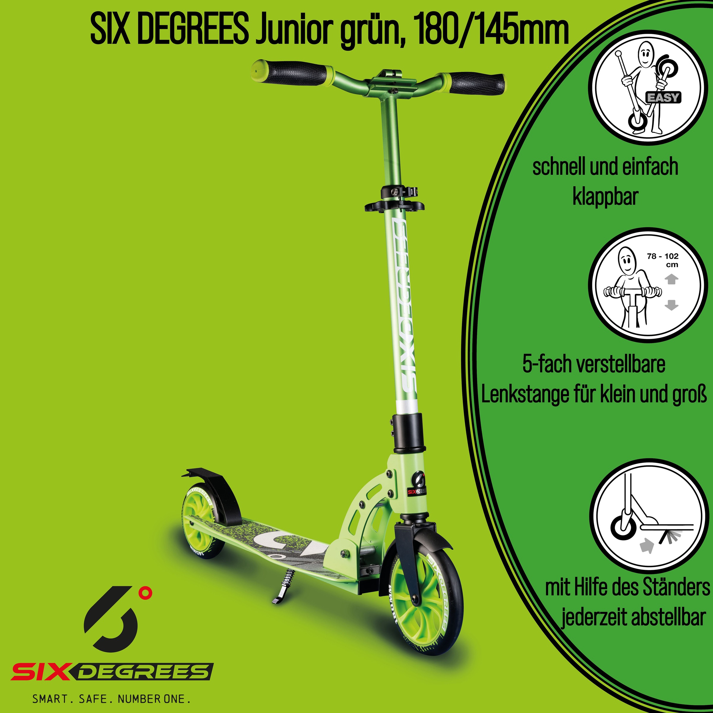 Six Degrees Scooter »Aluminium Scooter Junior 180/145 mm«