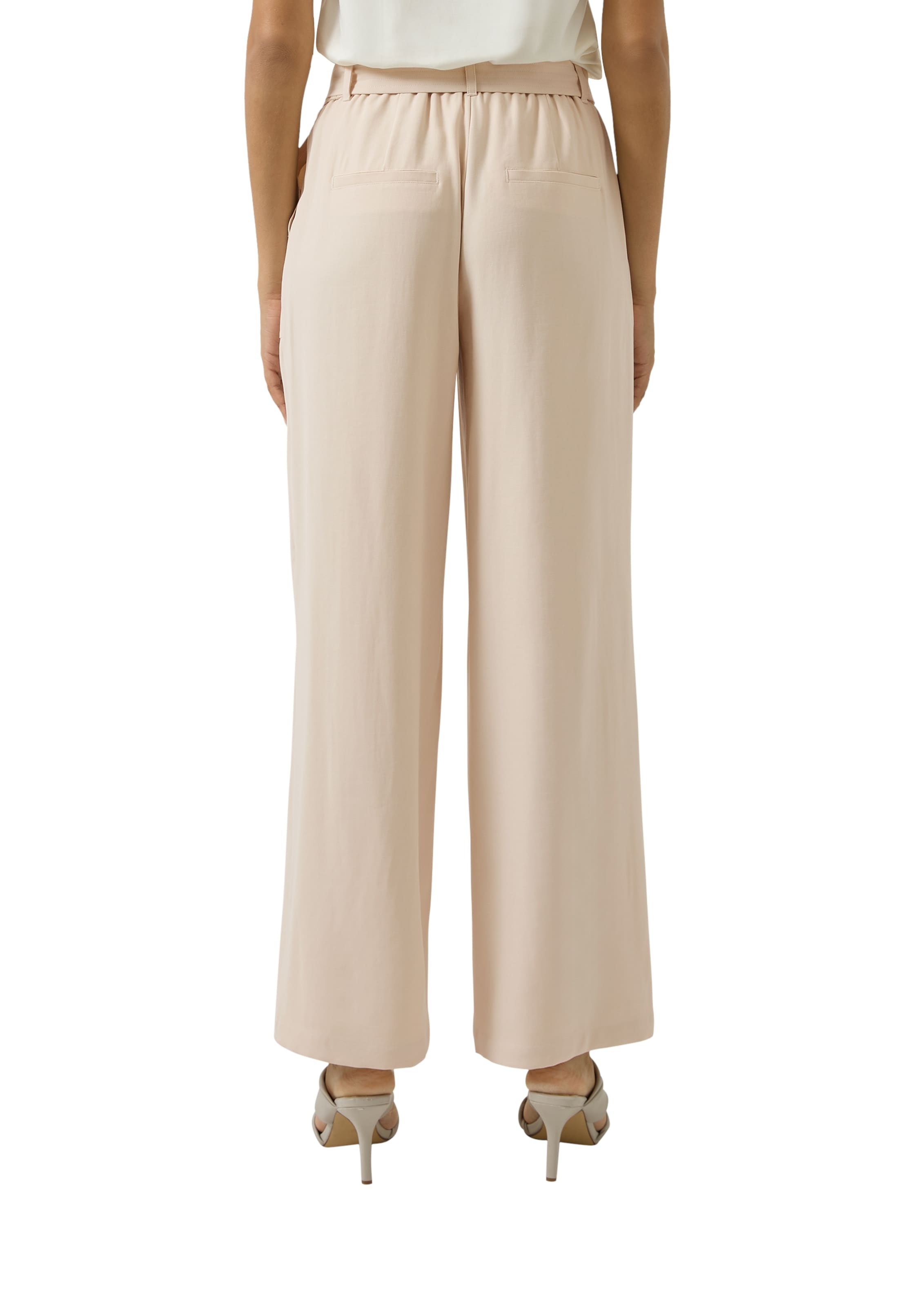 s.Oliver BLACK LABEL Stoffhose  mit Bindegürtel und weitem Bein