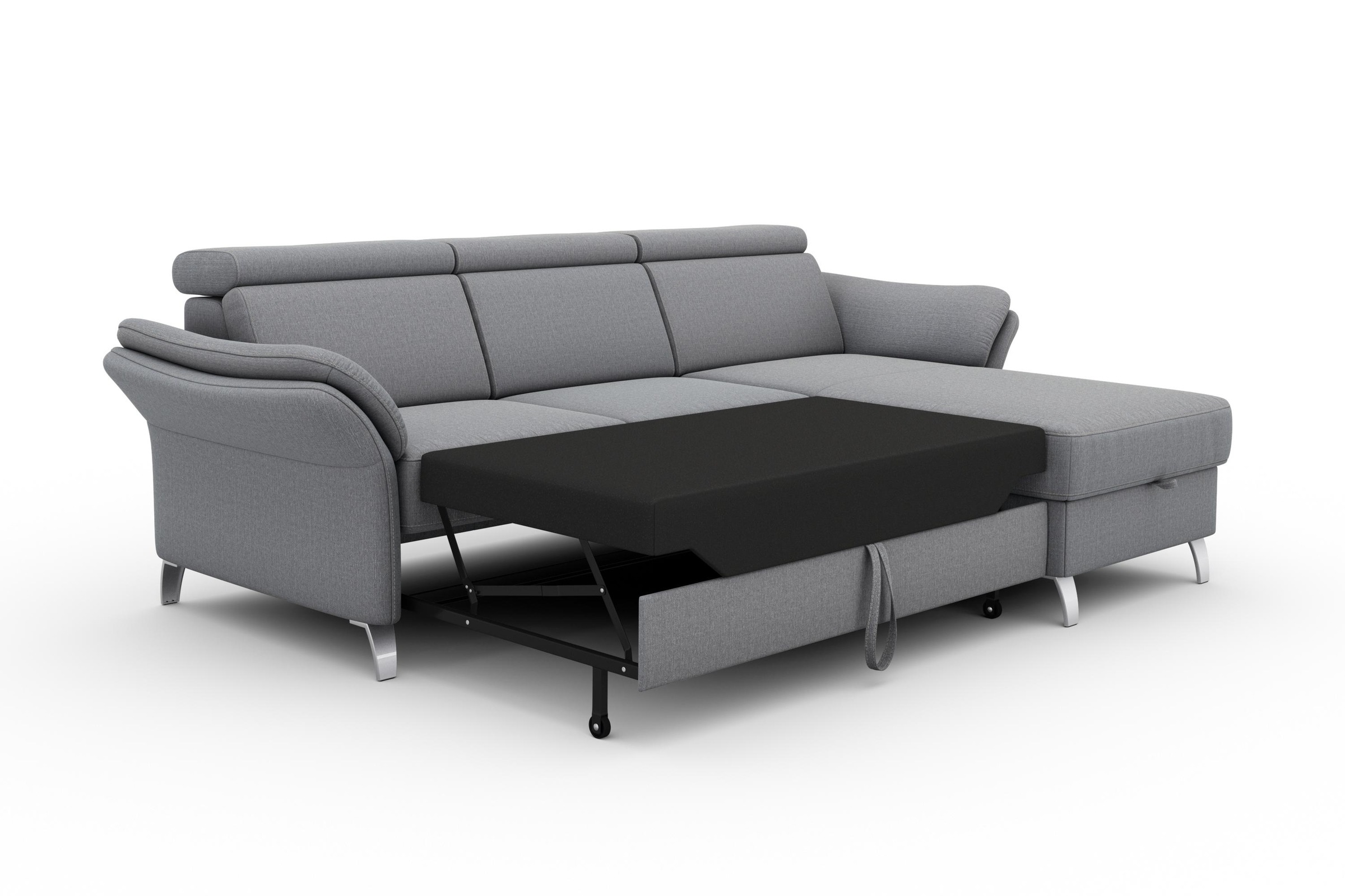 sit&more Ecksofa »Vincenzo L-Form«, inklusive Kopfteilverstellung, wahlweise mit Bettfunktion, Bettkasten