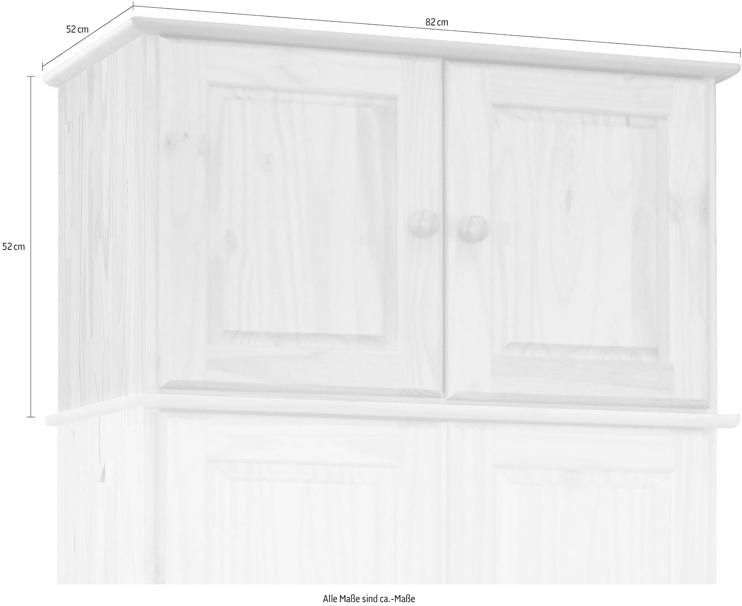 Möbilia Aufsatzschrank 1 Stk. tlg. gefertigt aus massivem Kiefernholz