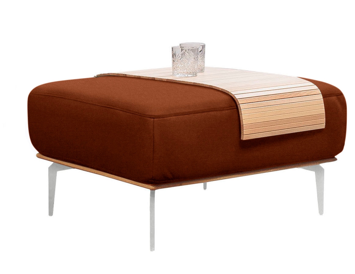 W.SCHILLIG Polsterhocker »run«, mit elegantem Holzsockel, Füße in Chrom glänzend, Breite 75 cm