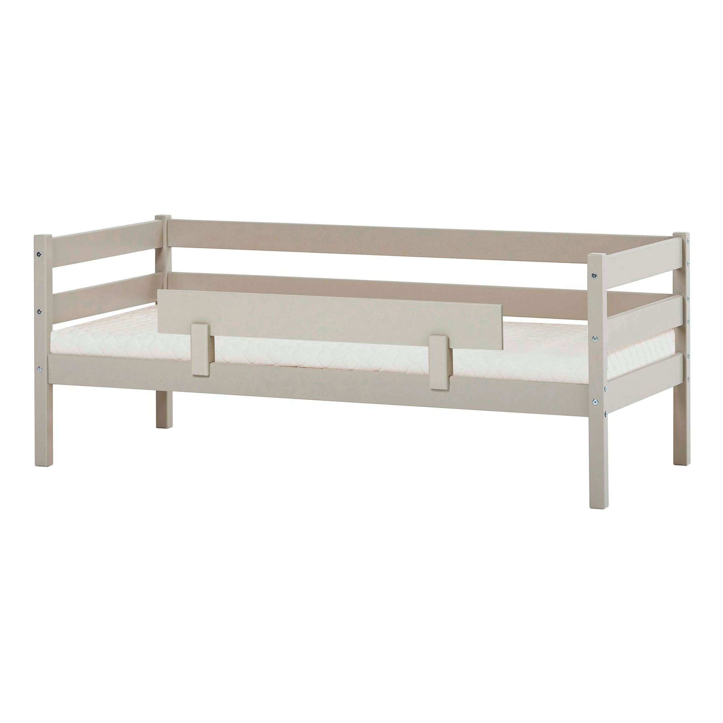 Einzelbett „ECO Comfort“, (Set), mit Rollrost in 8 Farben, wahlweise mit Matratze und Absturzsicherung, Dove Grey mit Kaltschaum-Matratze und Rausfallschutz