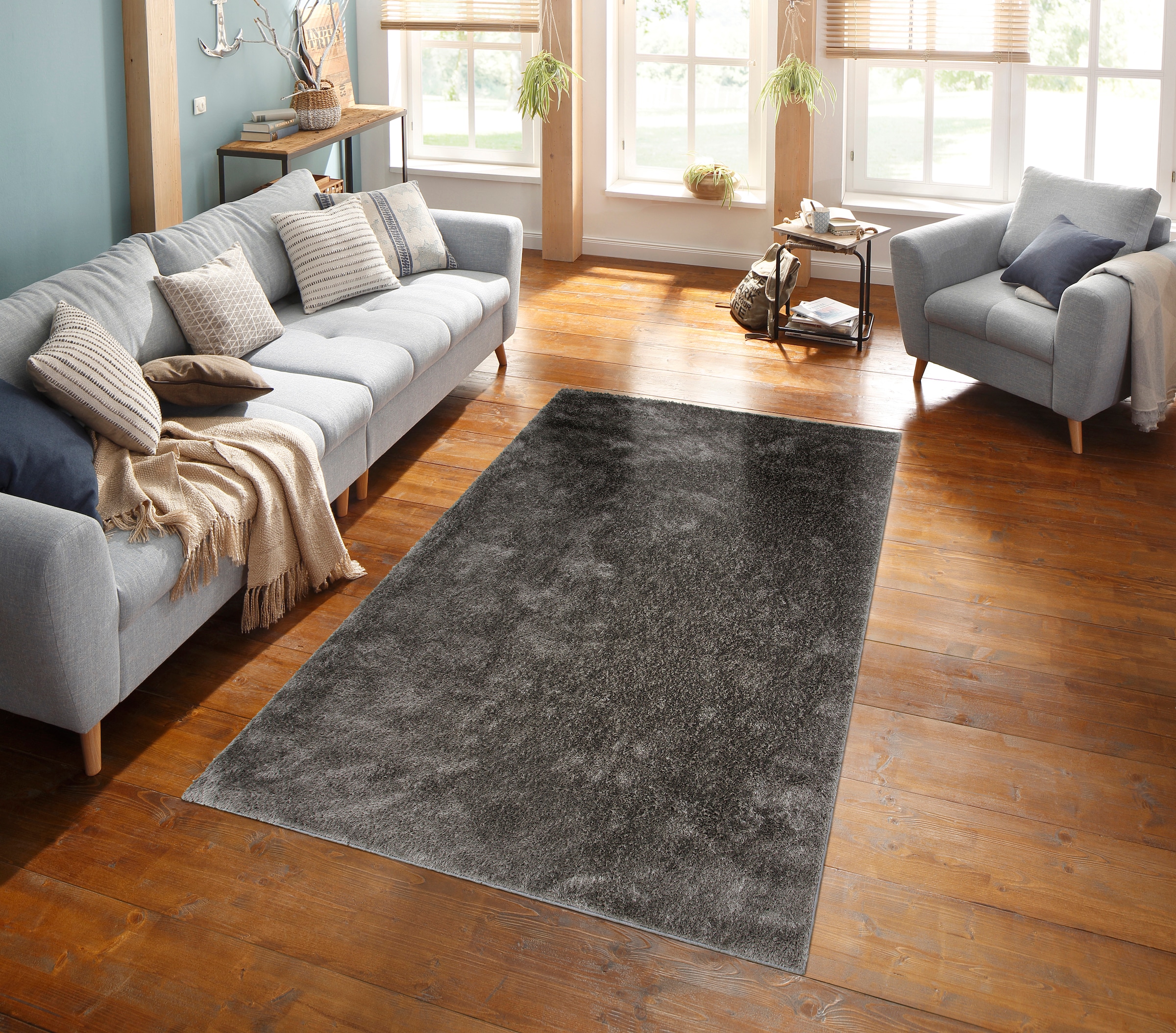 my home Hochflor-Teppich »Mikro Soft Ideal«, rechteckig, 30 mm Höhe, Microfaser, extra flauschig, Weich, Pflegeleicht, Elegant, Uni