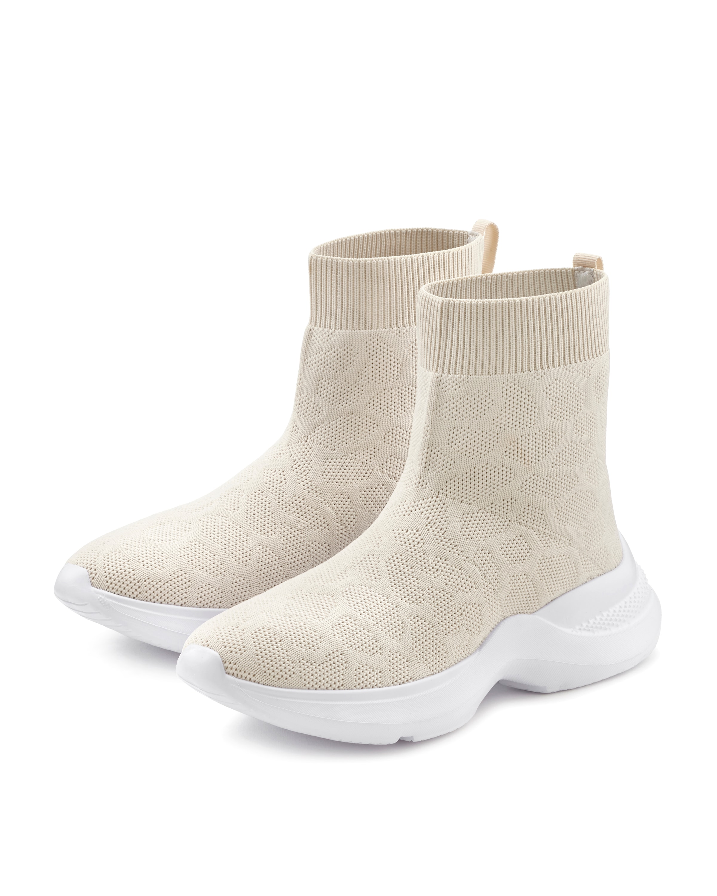 LASCANA Stiefelette »Sock Boot, Sneaker«  elastisches Material, Slipper, Boot, Freizeitschuhe, High Top VEGAN
