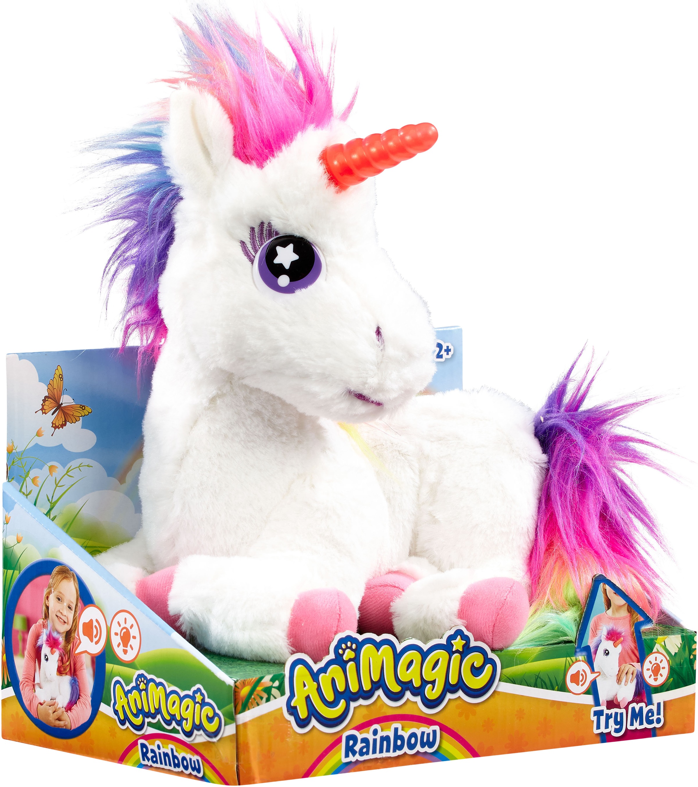 Goliath® Plüschfigur »Animagic Rainbow My Glowing Einhorn«, mit Licht und Sound