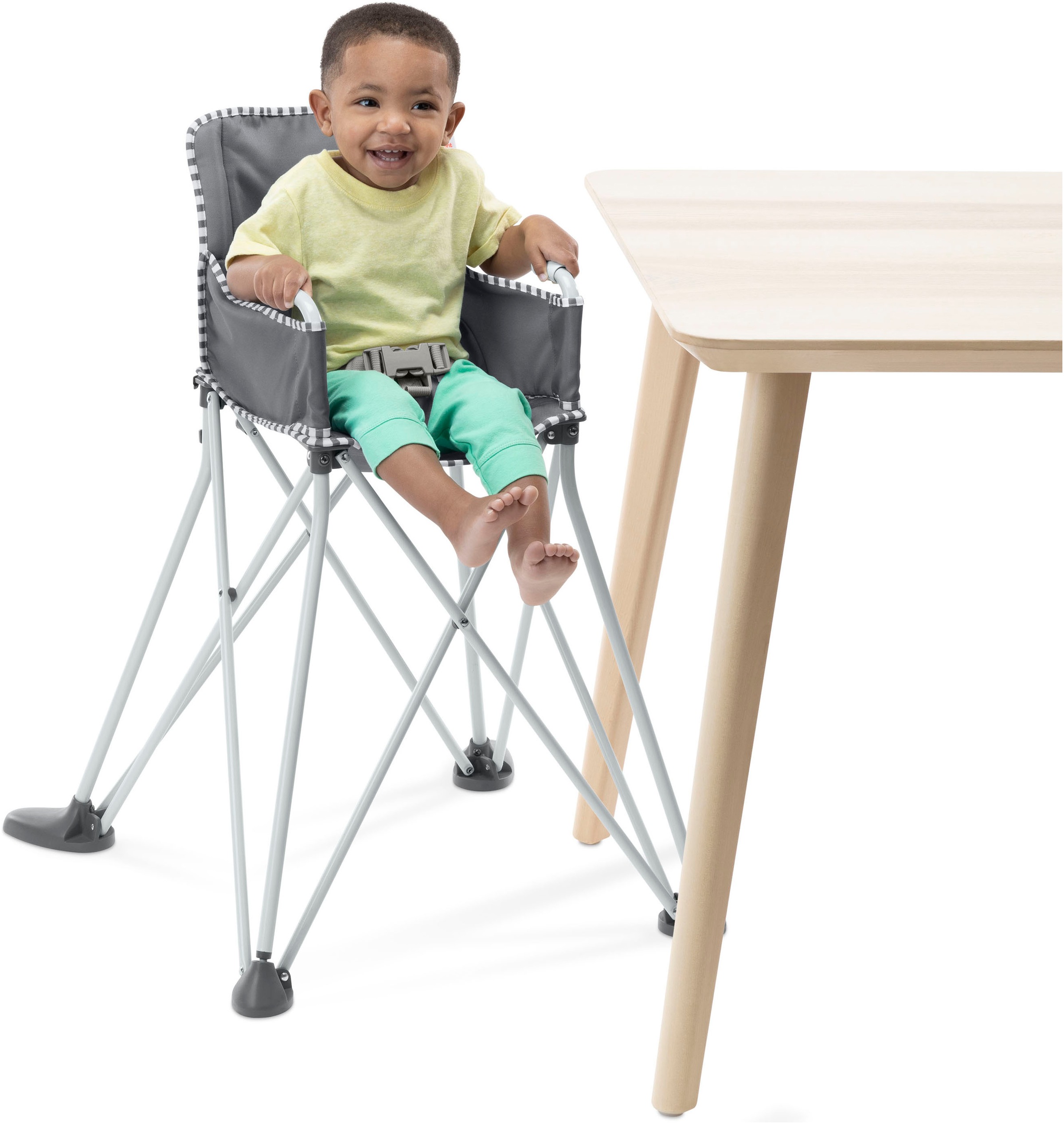 ingenuity Hochstuhl »Pop ‘N Dine Portable High Chair - Grau«, ideal für Unterwegs