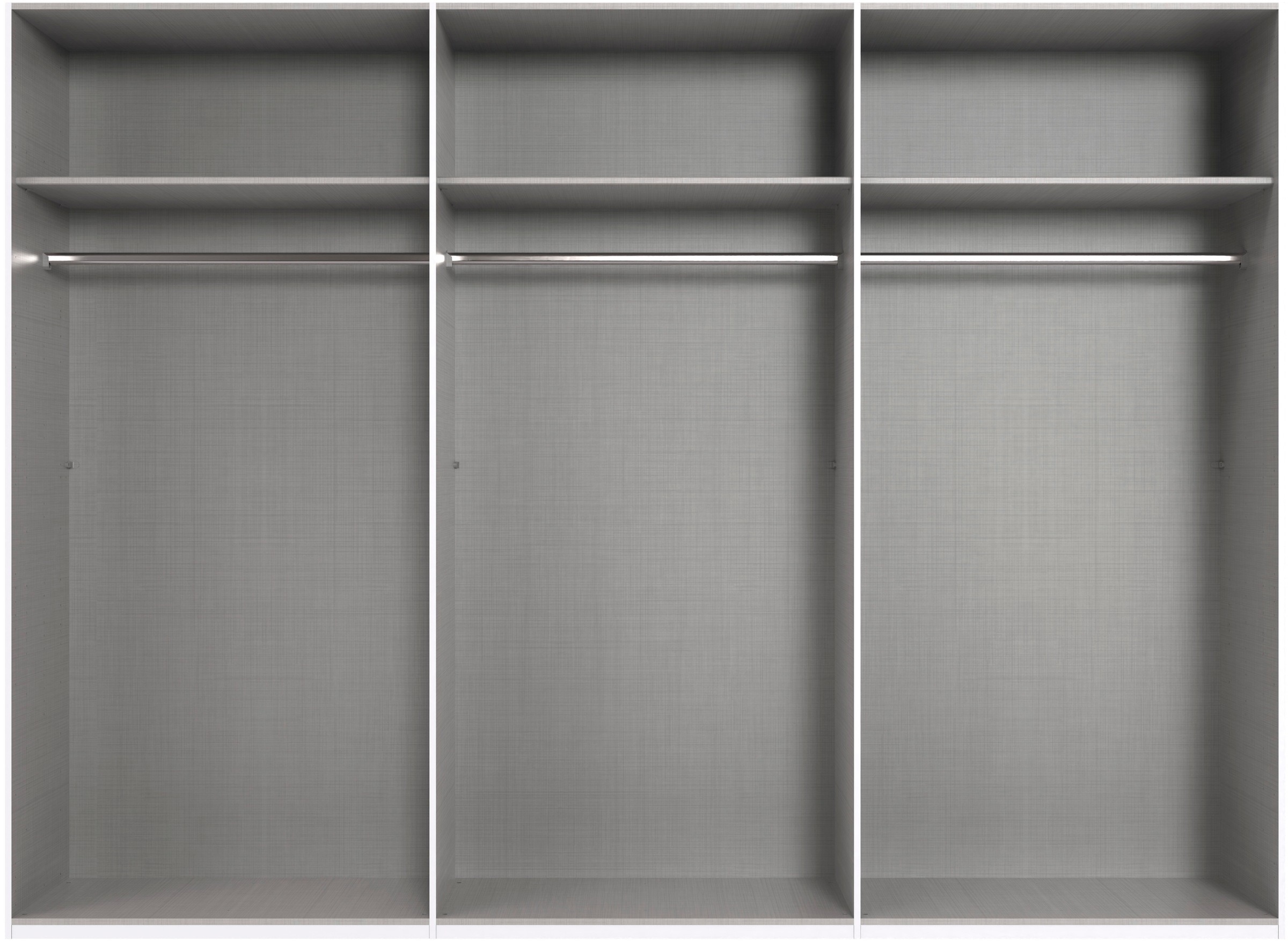 Wimex Drehtürenschrank »Rimini by fresh to go, weiß oder graphit mit schwarzen Metallgriffen«, inklusive LED Beleuchtung, 3 Breiten: 200, 250 oder 300cm, 216cm hoch