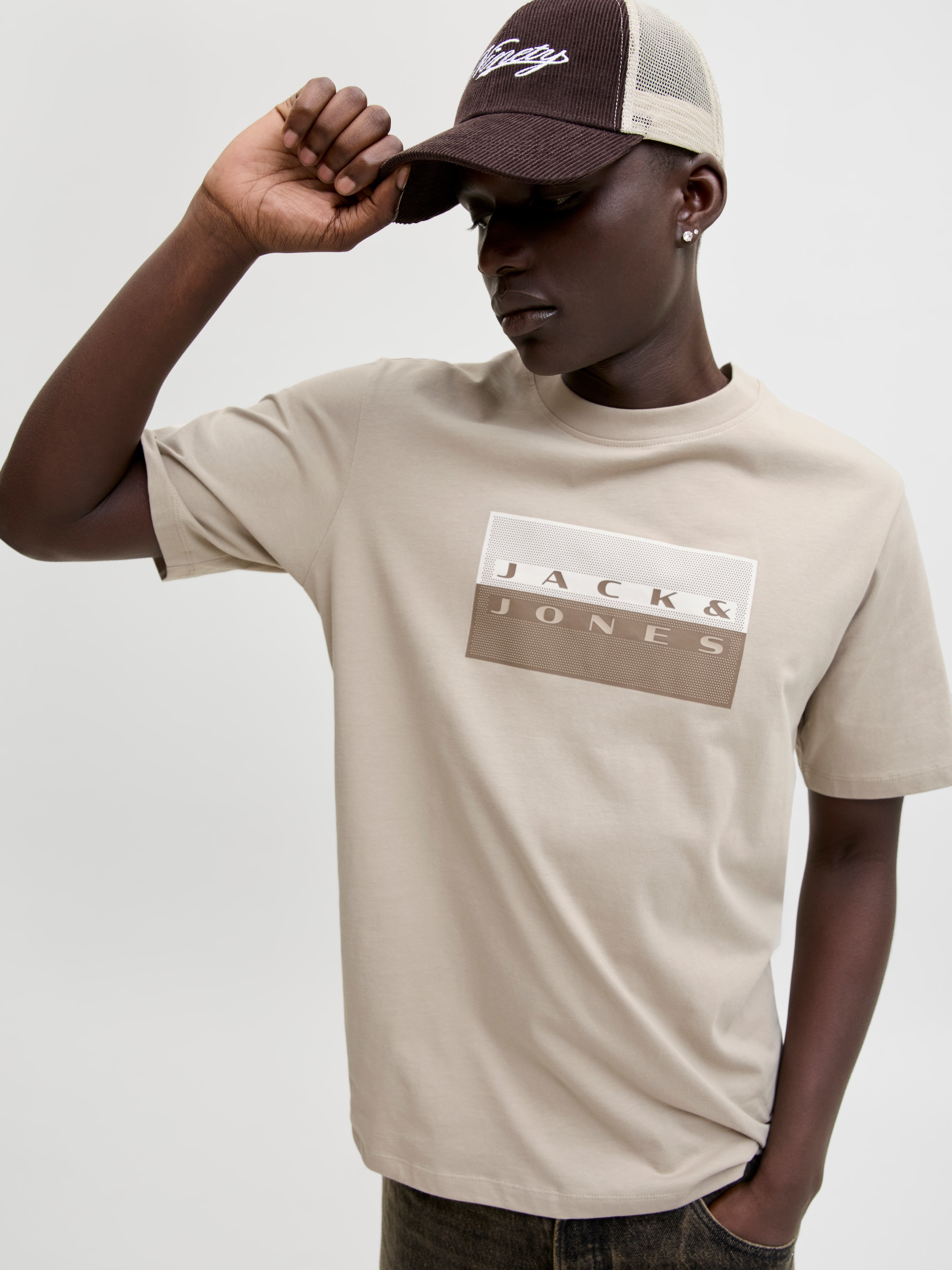 Jack & Jones Kurzarmshirt »JCOFUSION DOTS PRINT TEE SS CREW SN« Baumwolle, regular fit