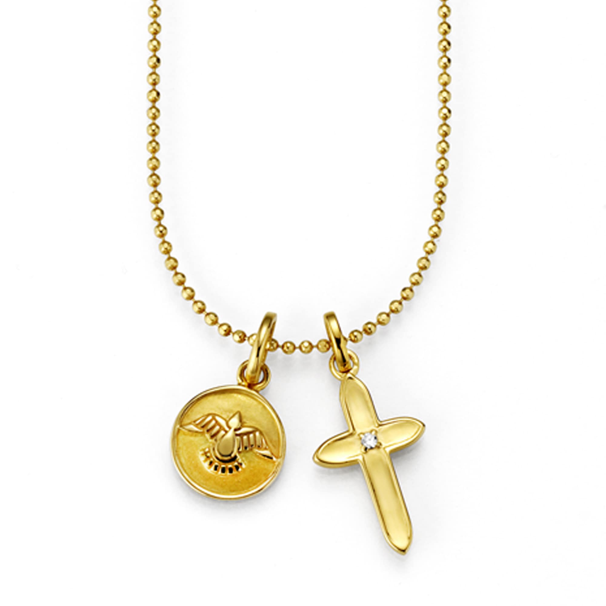 CAÏ Kette mit Anhänger »925/- Zirkonia Sterling online bei vergoldet Taube« Silber Kreuz