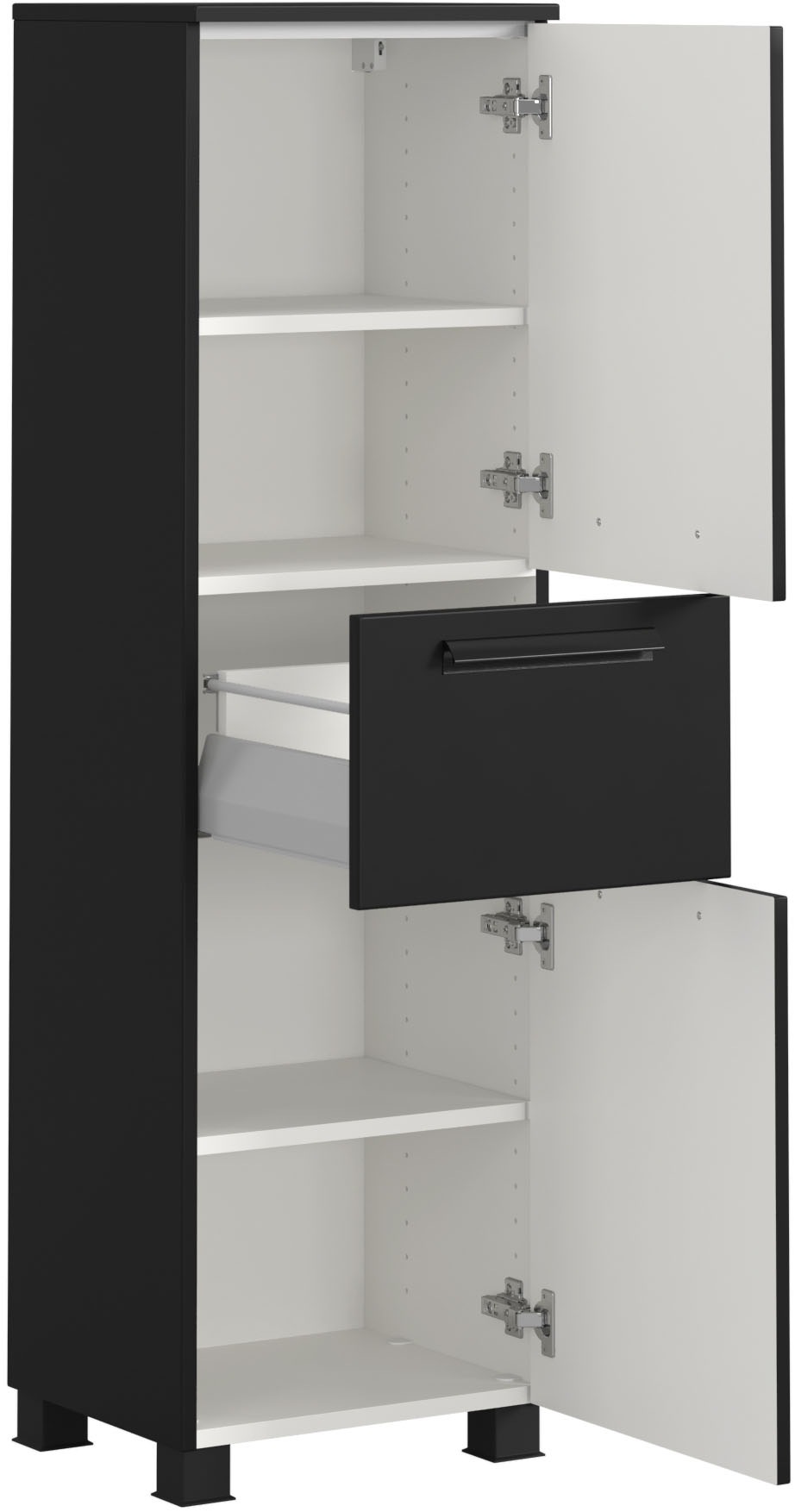 welltime Badmöbel-Set »SALVADA, 5tlg-Set, gedämpfte Scharniere, Softclose, Keramikbecken« Maße (B/T/H): 180/47,5/200 cm, 