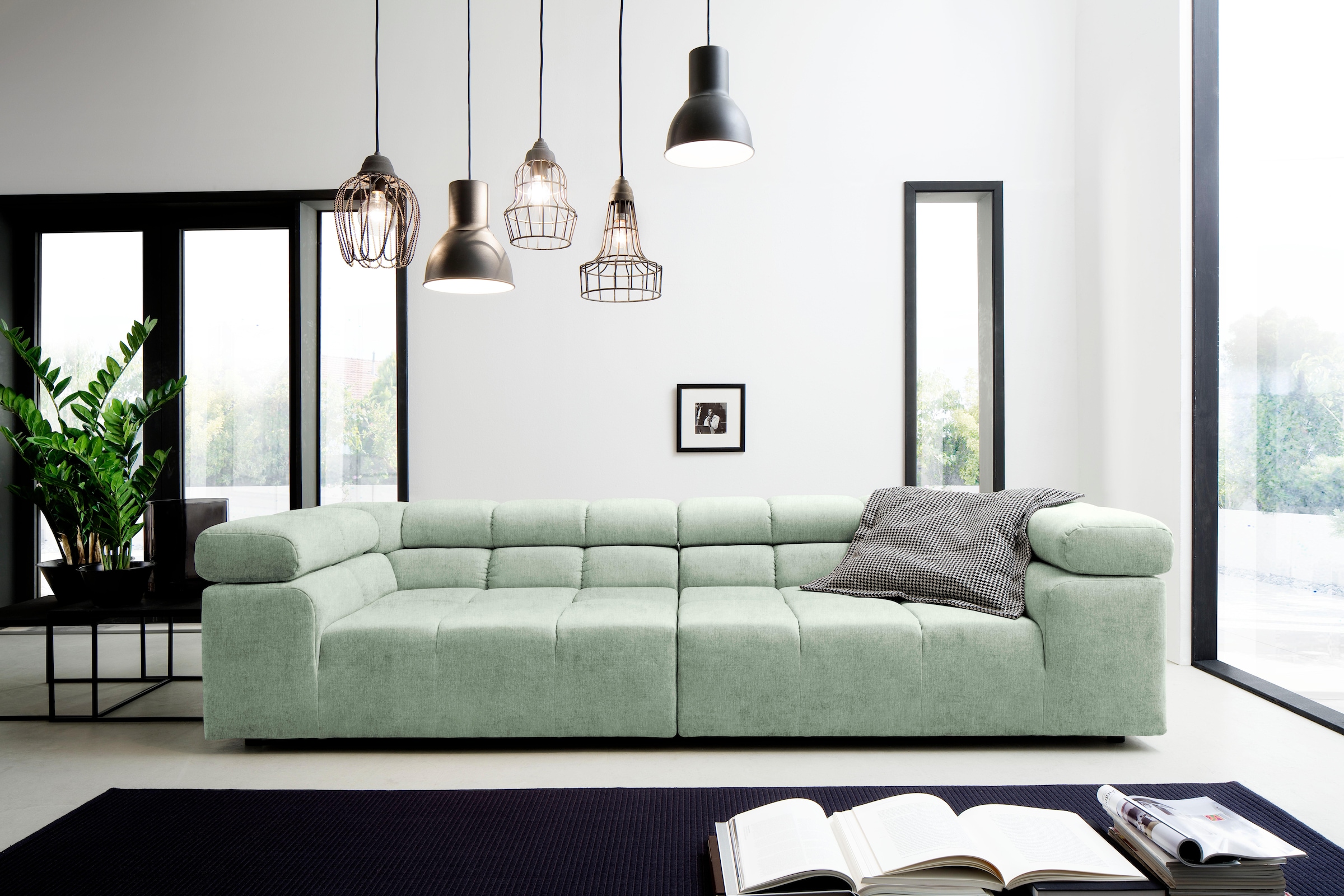 INOSIGN Big-Sofa »Ancona B/T/H: 290/110/70 cm«, auffällige Steppung, inkl. günstig online kaufen