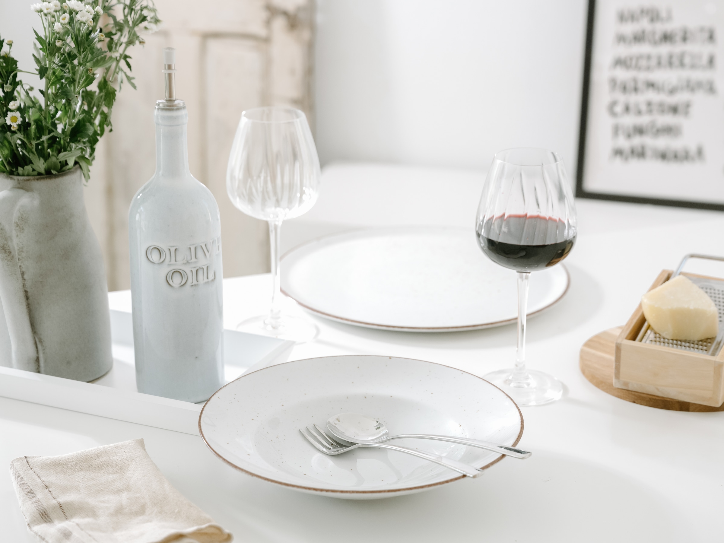 CreaTable Pastateller »Vintage Nature, Teller Set, 4-tlg.« Naturverbundenes Design, Vielseitig einsetzbar