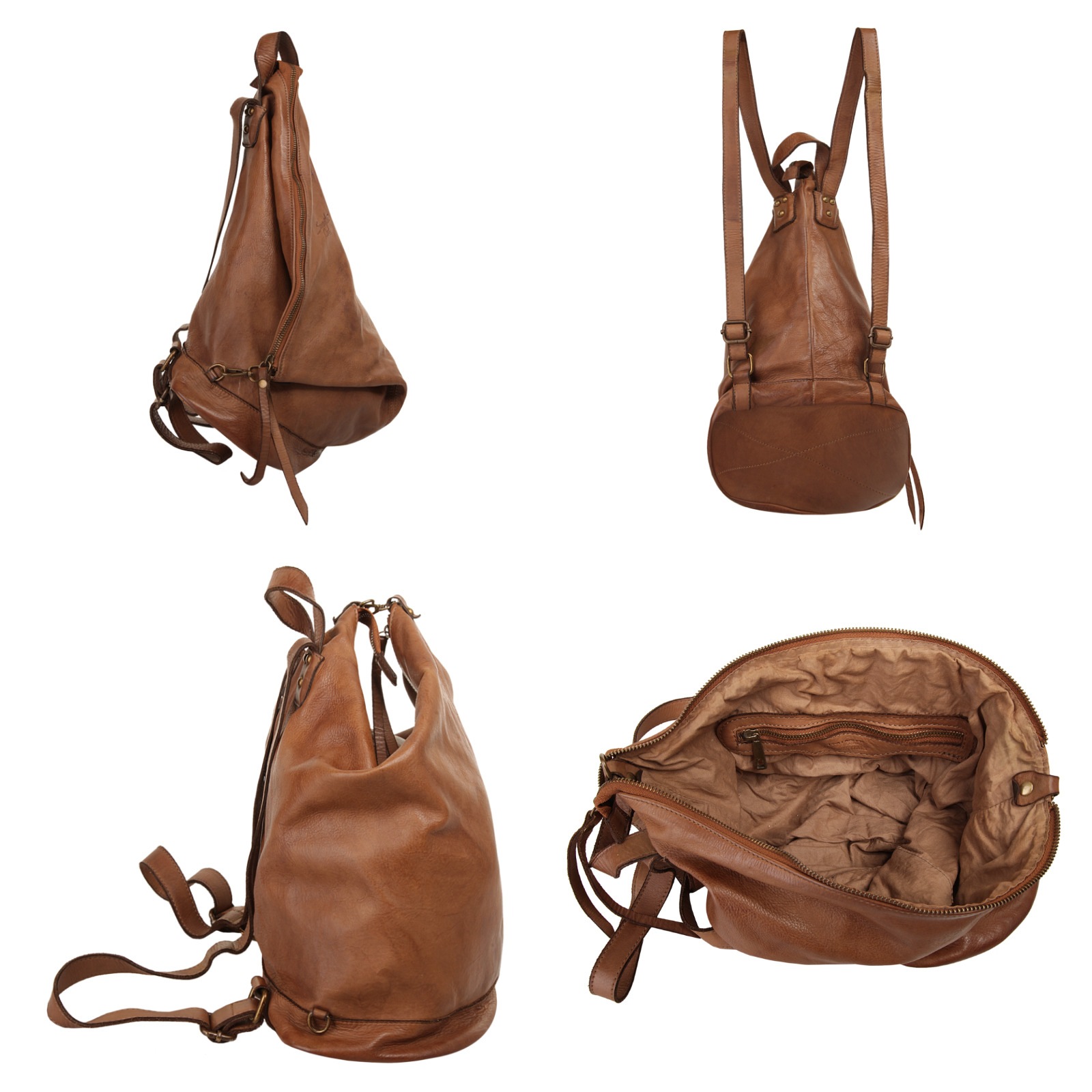 Samantha Look Cityrucksack, echt Leder, Made in Italy