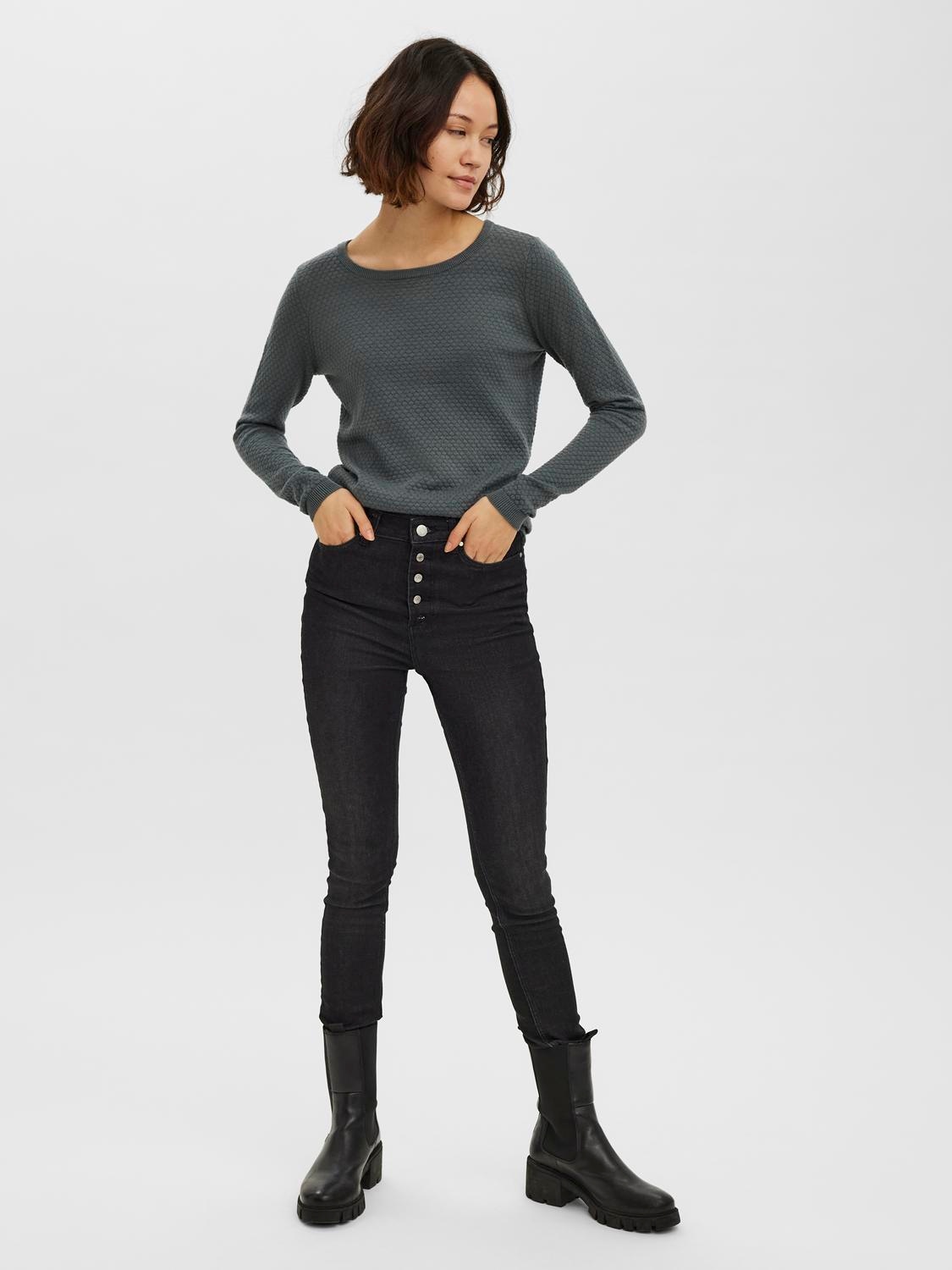 Vero Moda Rundhalspullover »VMCARE STRUCTURE LS O-NECK BLOU NOOS«, mit Strukturmuster