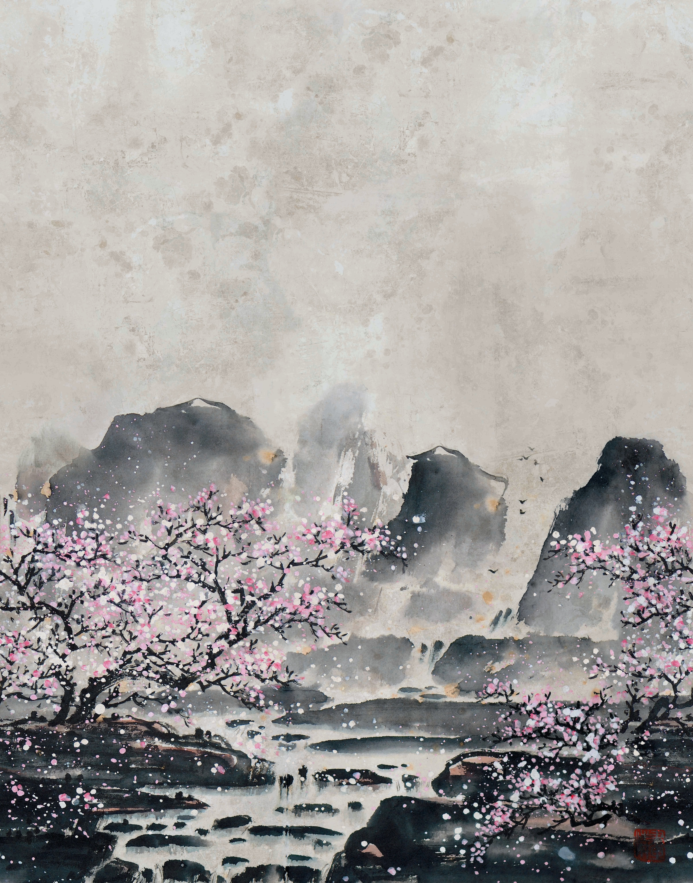 Marburg Fototapete »Nanami« matt glatt moderne Tapete für Wohnzimmer Schlafzimmer Küche