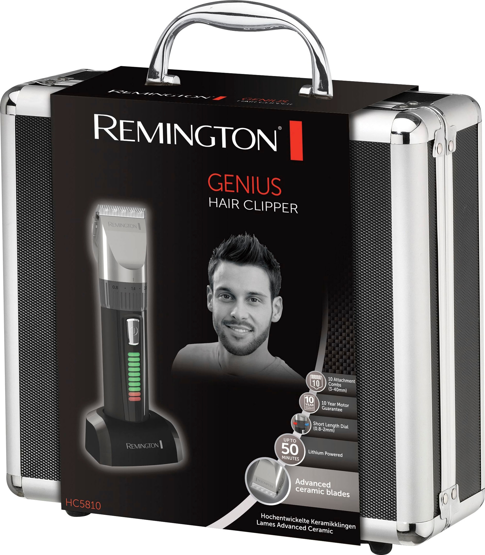 Remington Haarschneider »Genius, HC5810 -«, elektr. Haarschneider für Herren, Netz-/Akkubetrieb, Profi-Alukoffer