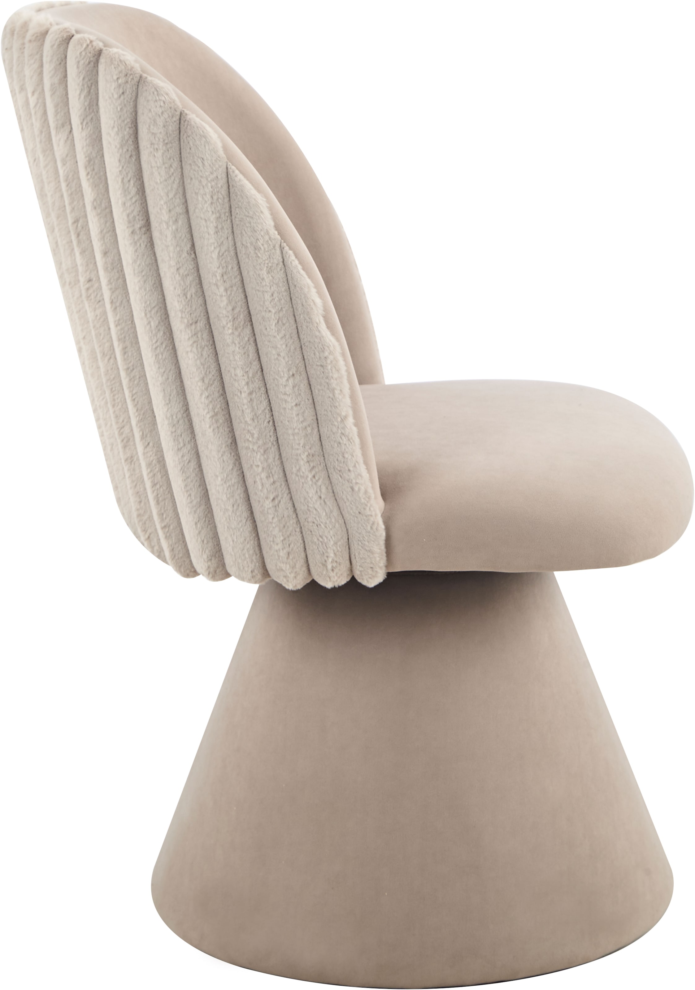 HELA Esszimmerstuhl »BARI I Drehstuhl« (Set) 1 Stk.360° drehbar, Polsterfuß, Materialkombi, Außen Felloptik Innen Velvet