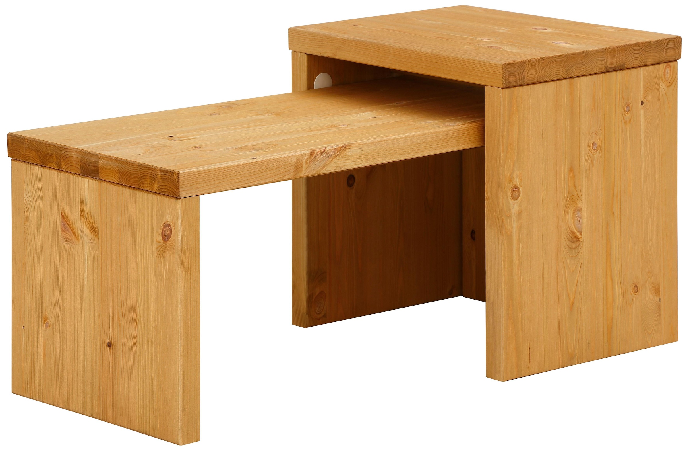 Home affaire Couchtisch »Leinz«, (Set, 2 St.), aus Kiefer, Tischplatten in zwei Stärken erhältlich, Breite 100 cm