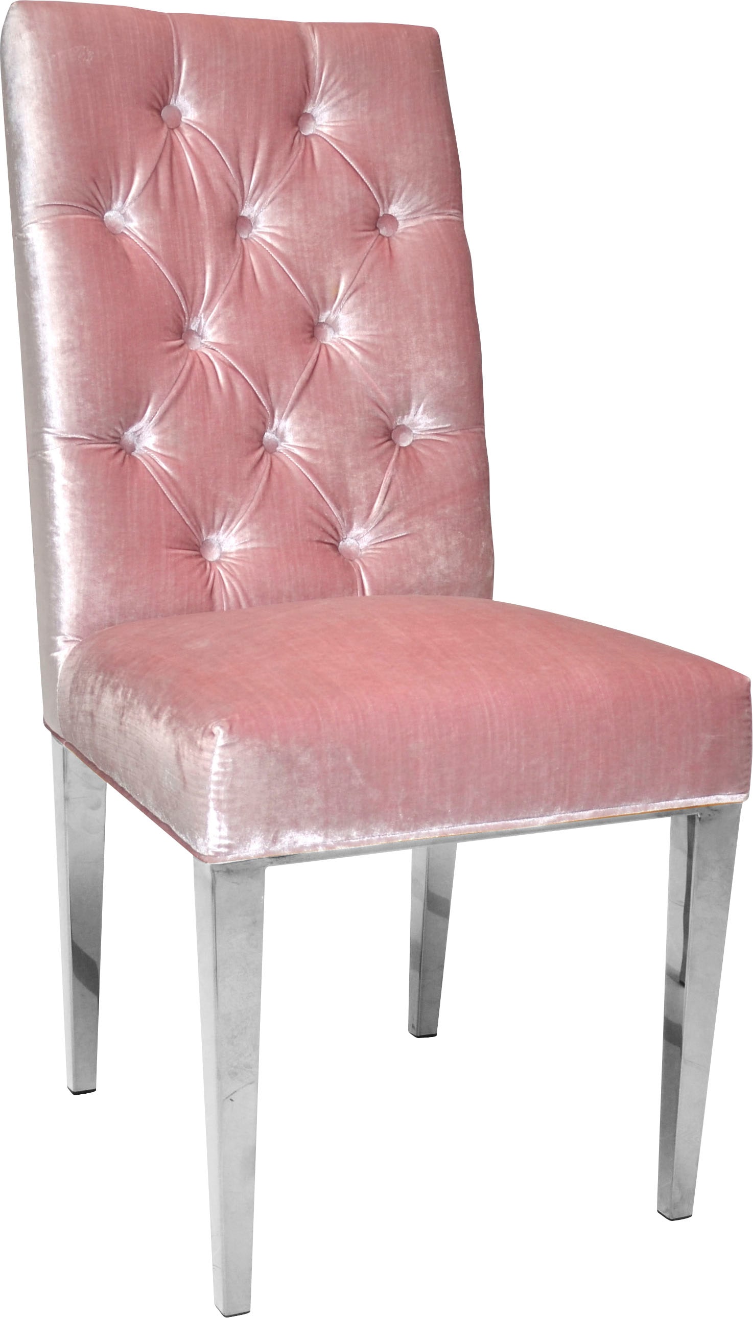 Leonique Stuhl »Pinky«, (Set), 2 St., Samtvelours, Stuhl, rosa Velours, Sil günstig online kaufen