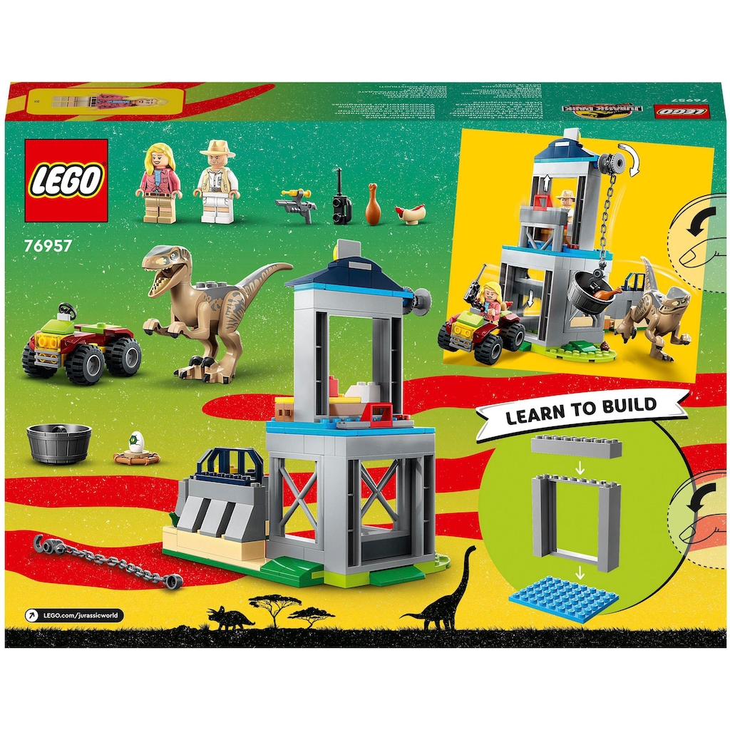 LEGO® Konstruktionsspielsteine »Flucht des Velociraptors (76957), LEGO® Jurassic Park«, (137 St.), Made in Europe