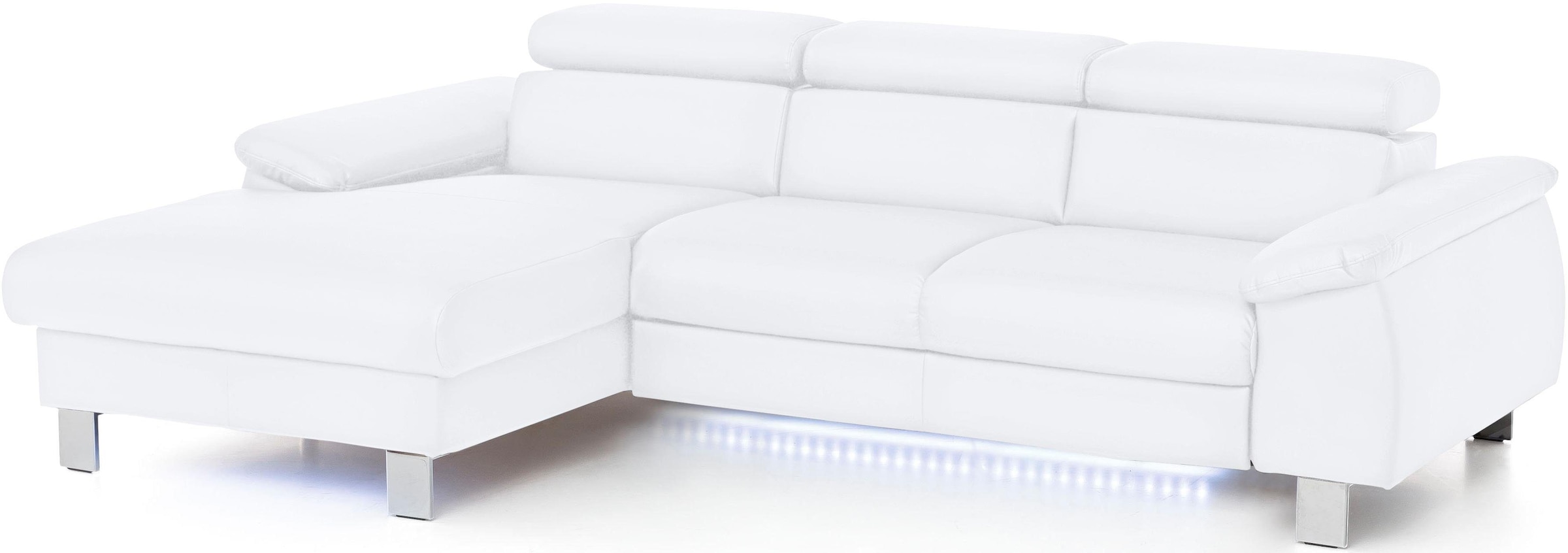 COTTA Ecksofa Komaris, Ecksofa, wahlweise mit RGB-LED-Beleuchtung und Bettf günstig online kaufen