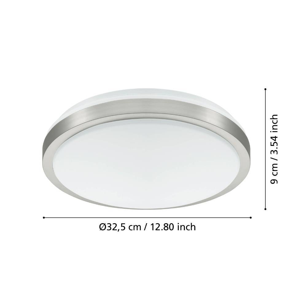 EGLO LED Deckenleuchte »COMPETA 1 Deckenlampe, weiß, nickel-matt, rund, Wohnzimmerlampe«, 1 flammig, Leuchtmittel LED-Board | LED fest integriert, Stahl und Kunststoff, Esszimmer, Industrial, minimalistisch, Ø32,5cm