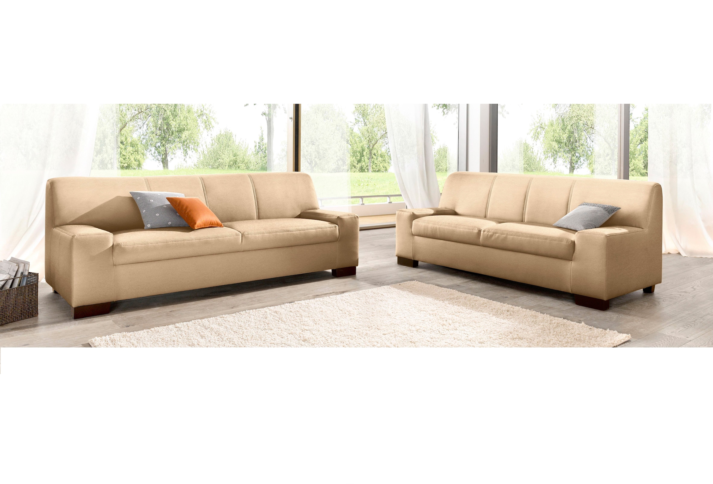 DOMO collection Polstergarnitur »Norma Top,elegant und modern, flache Armle günstig online kaufen