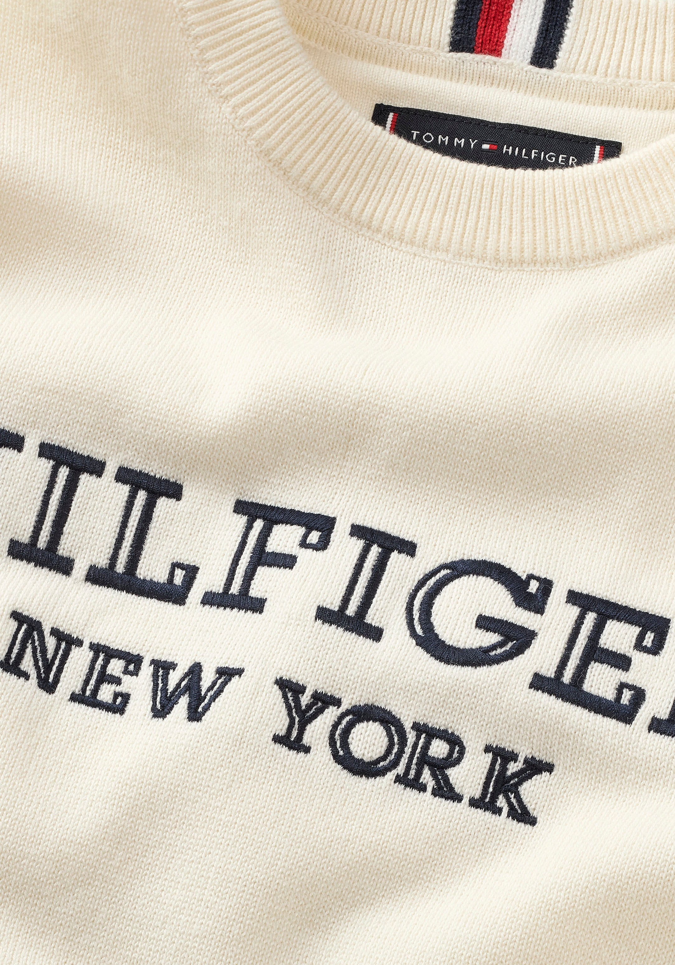 Tommy Hilfiger Strickpullover »MONOTYPE SWEATER«, mit großer Logostickerei
