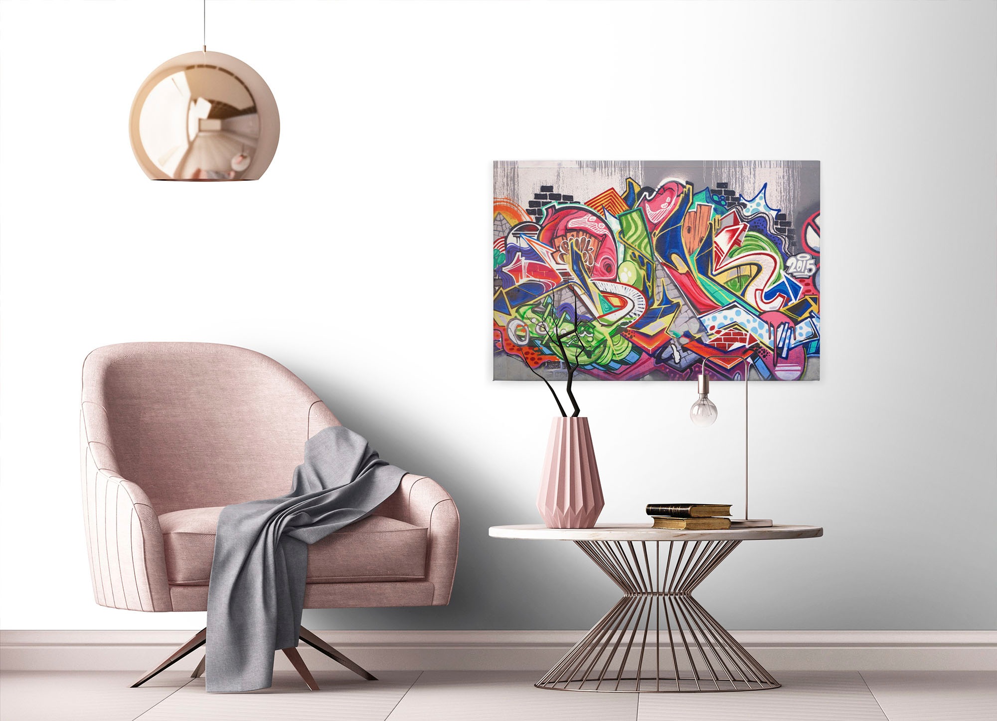 A.S. Création Leinwandbild »Graffiti«, Kunst-Gemälde-Kinder, (1 St.), Graffiti Keilrahmen Jugendzimmer Bunt Leinwand-Bild Wohnzimmer modern